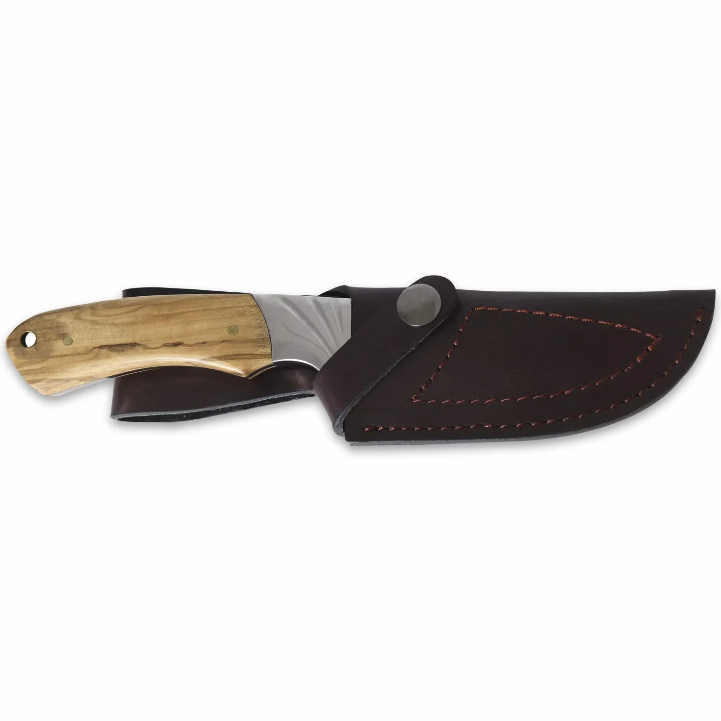 iFIELD EL29010 Coltello multifunzionale per escursioni, caccia e sopravvivenza all'aperto, acciaio inossidabile 3Cr13 con manico in oliva, fodero multiposizione