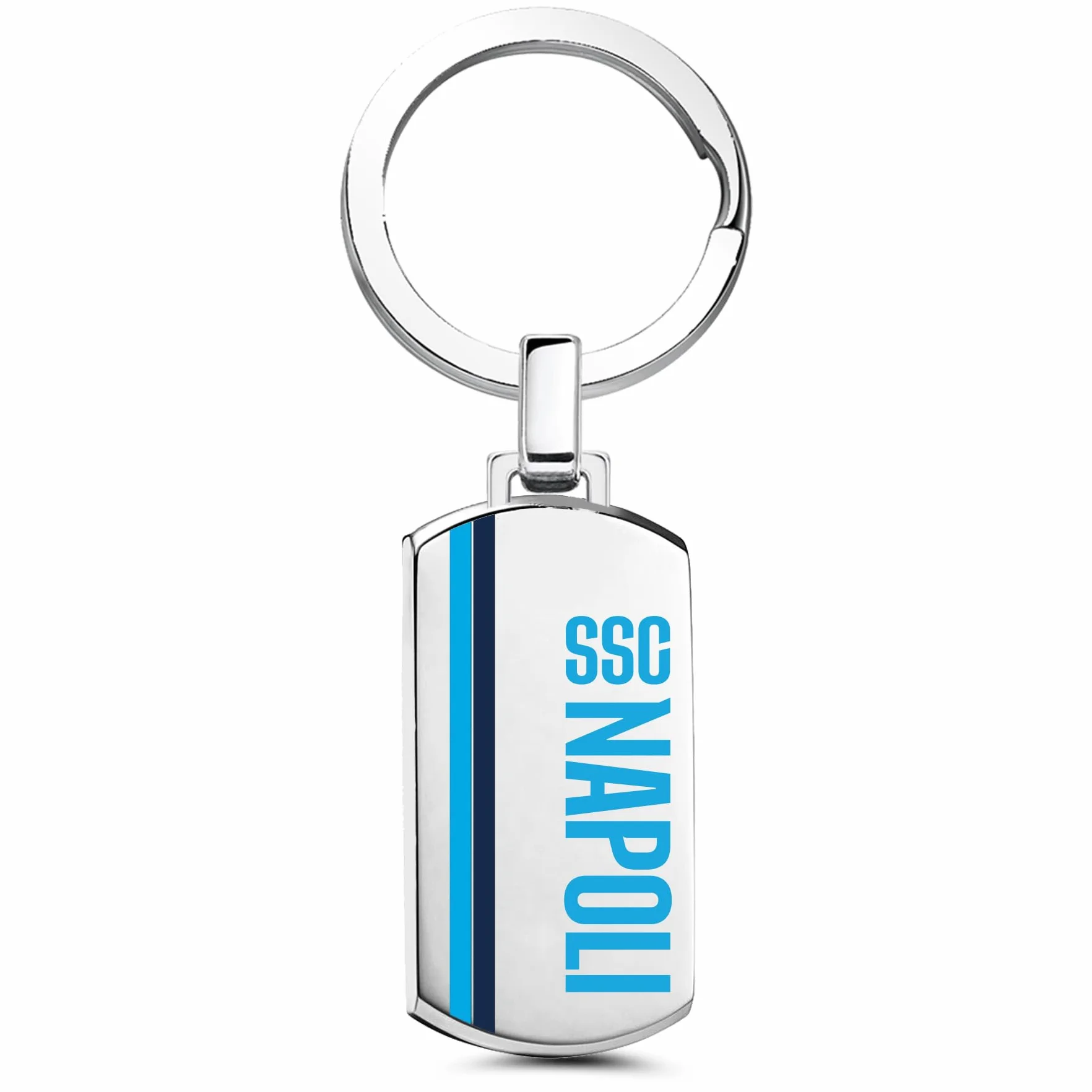 Clondo Portachiavi SSC Napoli Acciaio Inossidabile Prodotto Ufficiale Calcio Gadget Elegante Resistente Logo SSCN Idea Regalo Tifosi Azzurri