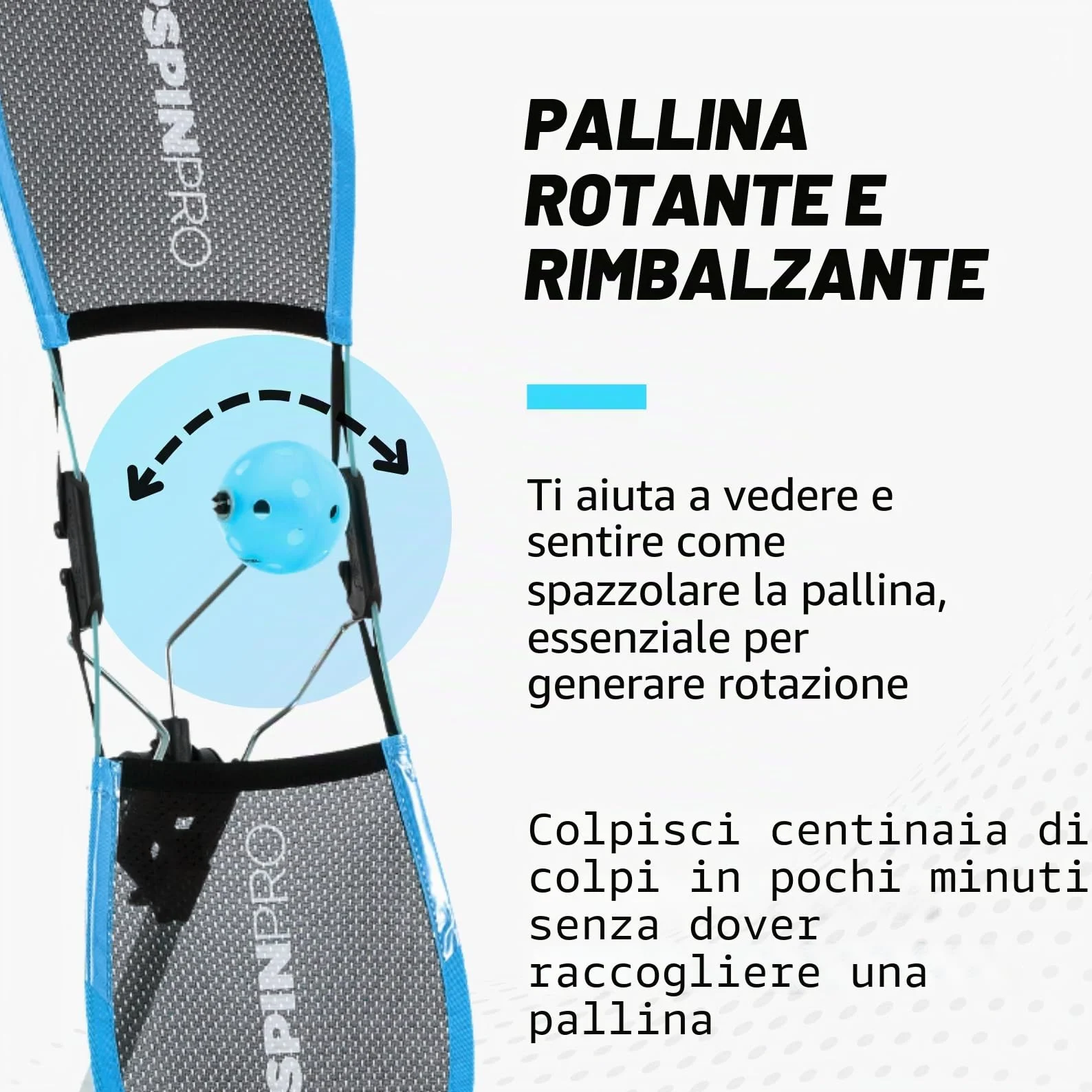 TopspinPro Pickleball Trainer Ausilio Allenamento Topspin Servizio Colpi Terra