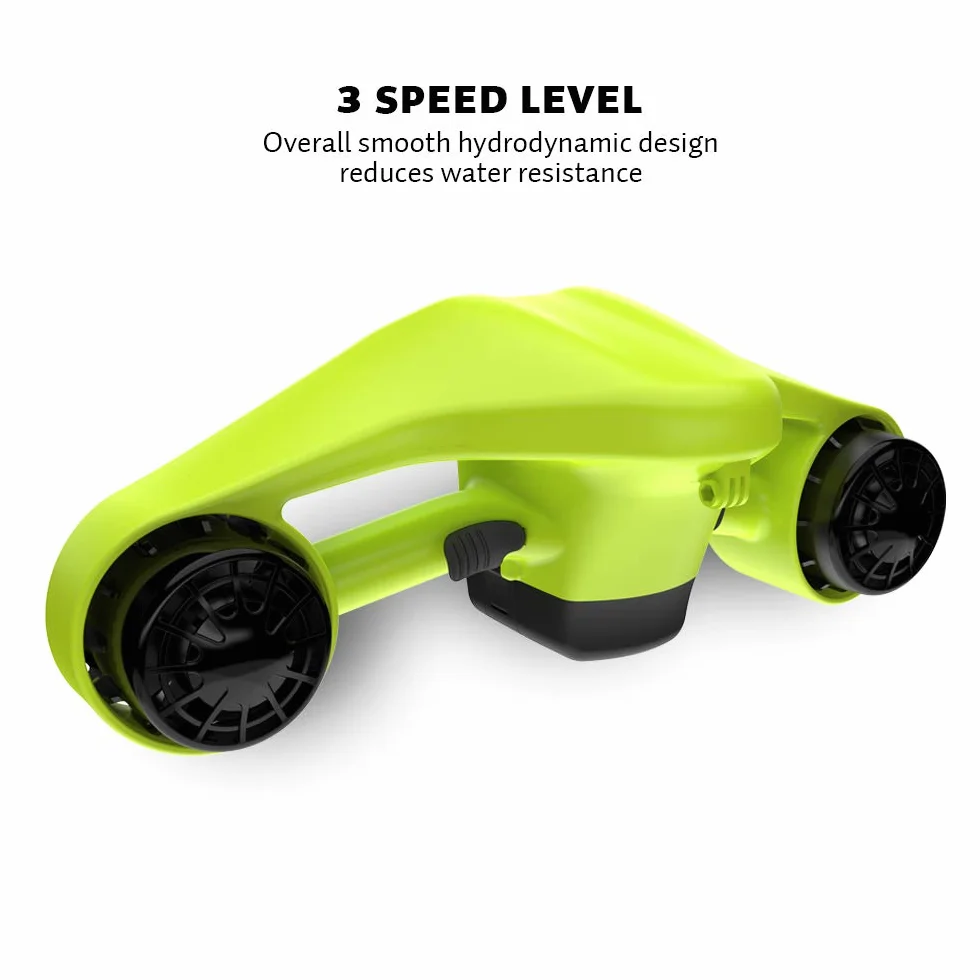 Asiwo Seascooter Elettrico Subacqueo con Action Camera Mount - Scooter Marino a Doppio Motore Impermeabile per Immersioni e Snorkeling