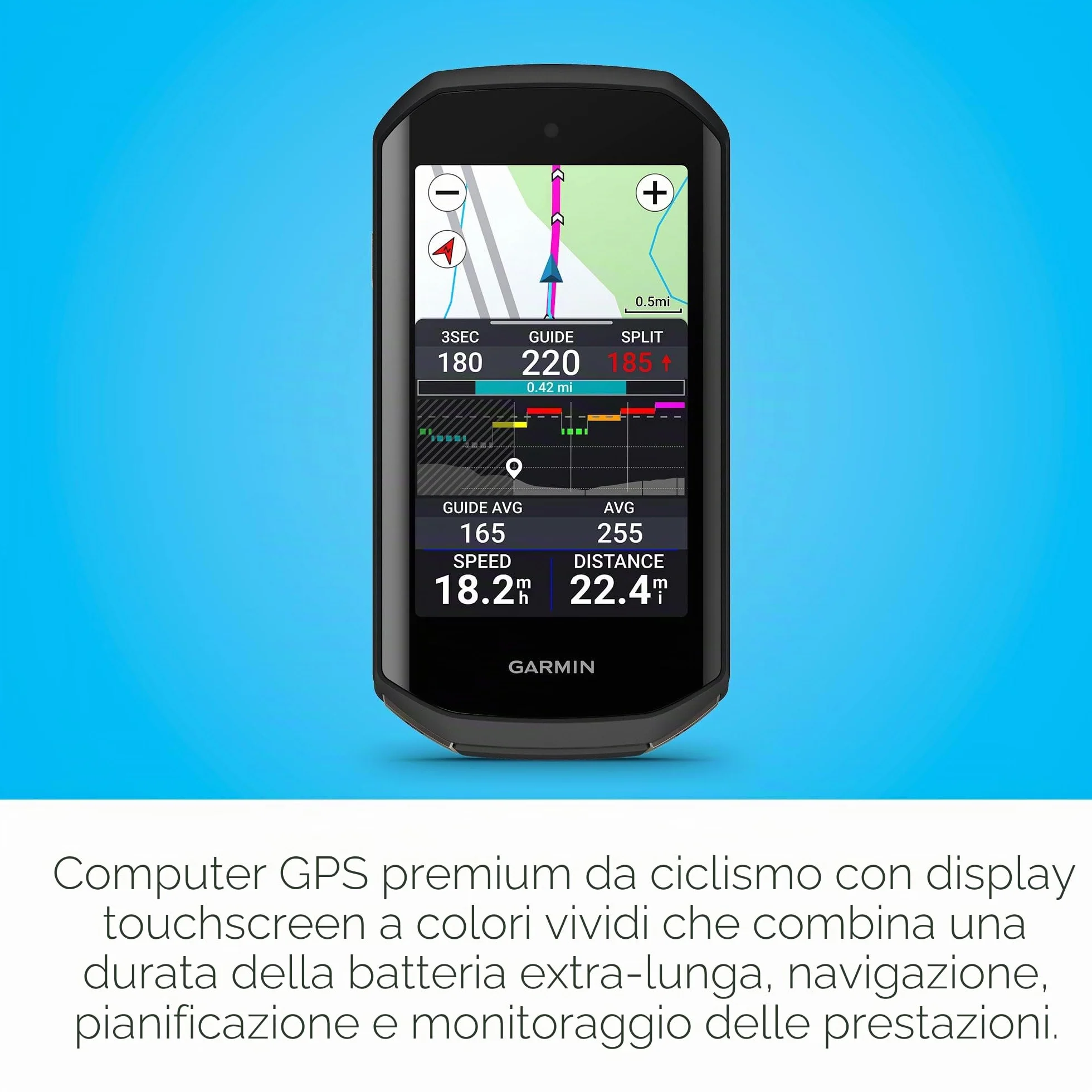 Garmin Edge 1050 Computer da ciclismo touch screen altoparlante integrato funzioni di allenamento e guida di gruppo avvisi di pericolo stradale