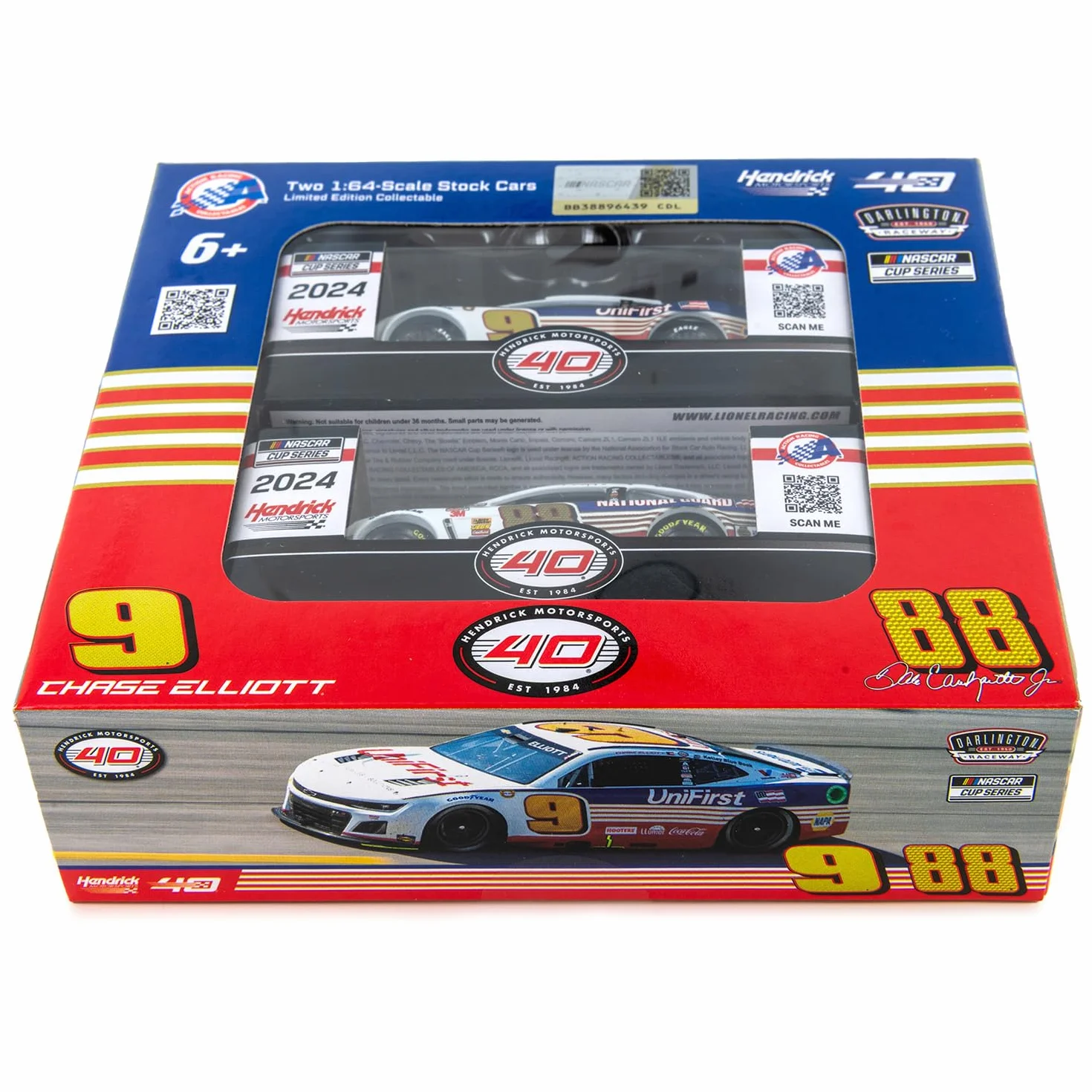 Lionel Racing Chase Elliott/Dale Earnhardt Jr 2024 Darlington Throwback 2-Car Diecast Set in scala 1:64