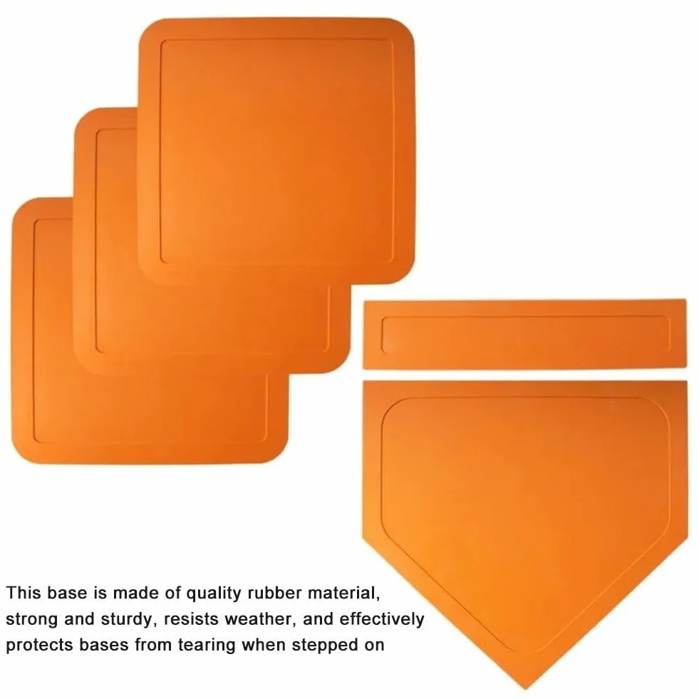 Set di Basi Baseball E Softball 5 Pezzi Basi Campo in Gomma per Bambini Adulti Basi Lancio per Baseball, Softball