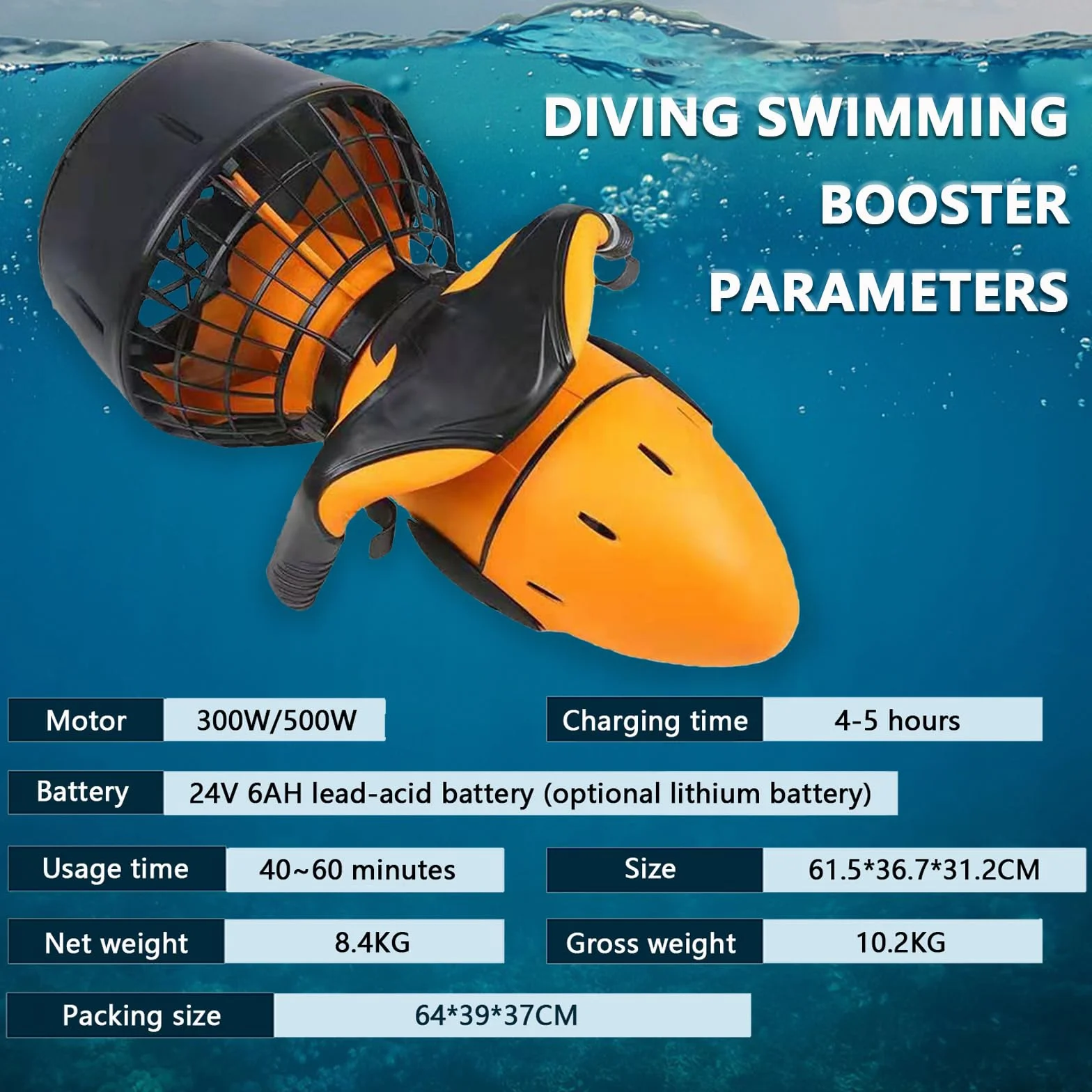 Scooter subacqueo 500 W Veicolo propulsione subacquea per immersioni e nuoto