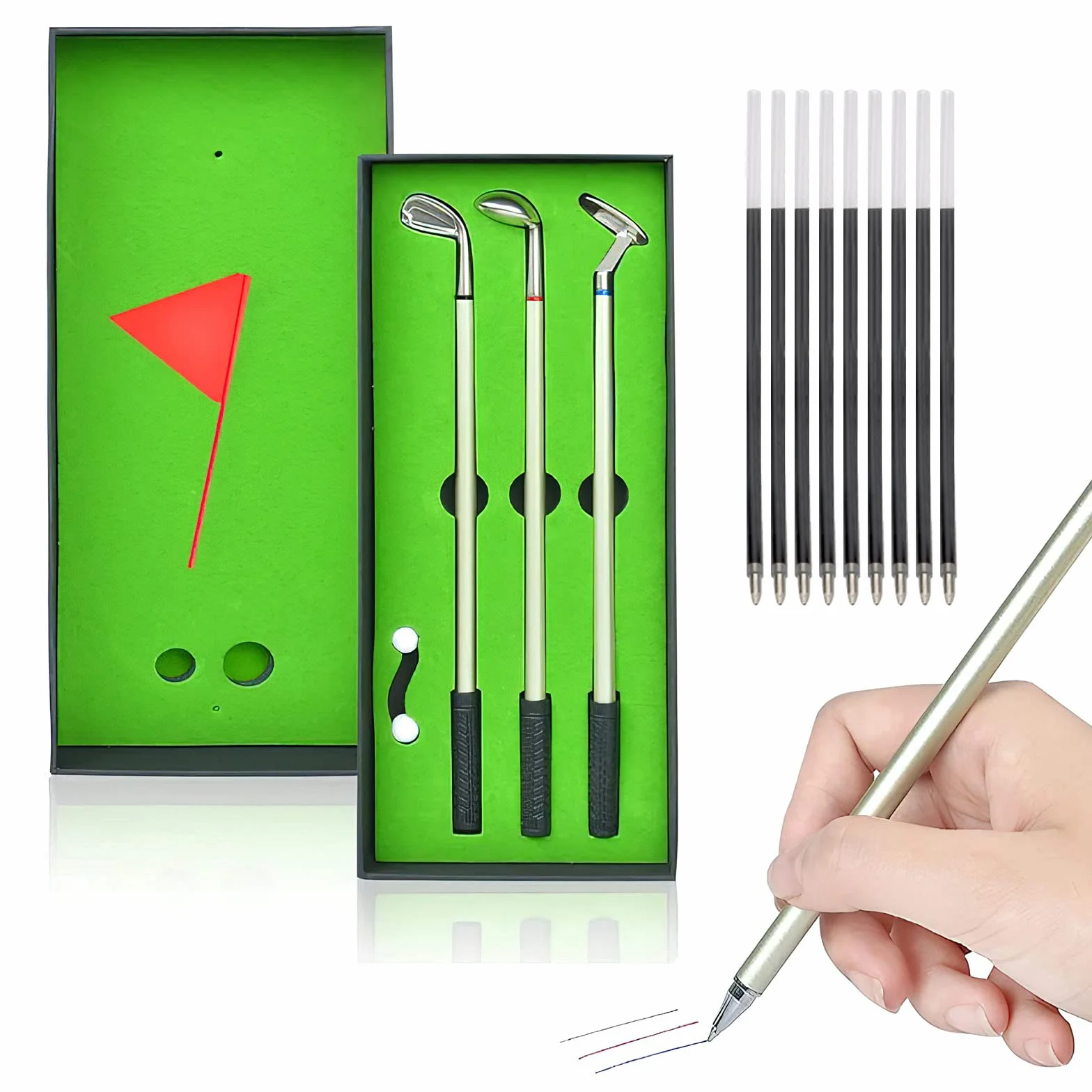HENGBIRD Set di 3 Penne a Forma di Golf, Regali per Uomini
