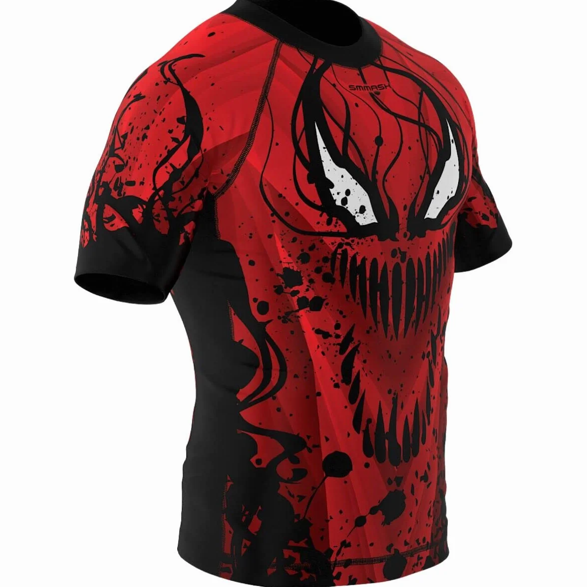 SMMASH Camicia Funzionale Uomo Rashguard Maniche Corte MMA Thaibox Muay Thai Kickboxing Traspirante Resistente All'Abrasione
