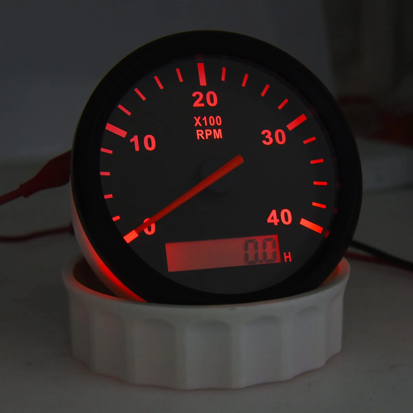 Geloo Tachimetro Marino RPM LCD Contatore Misuratore 85 mm contagiri barca 4000 giri/min impermeabile per auto camion barca motore diesel nave contagiri motore fuoribordo 9-32 V