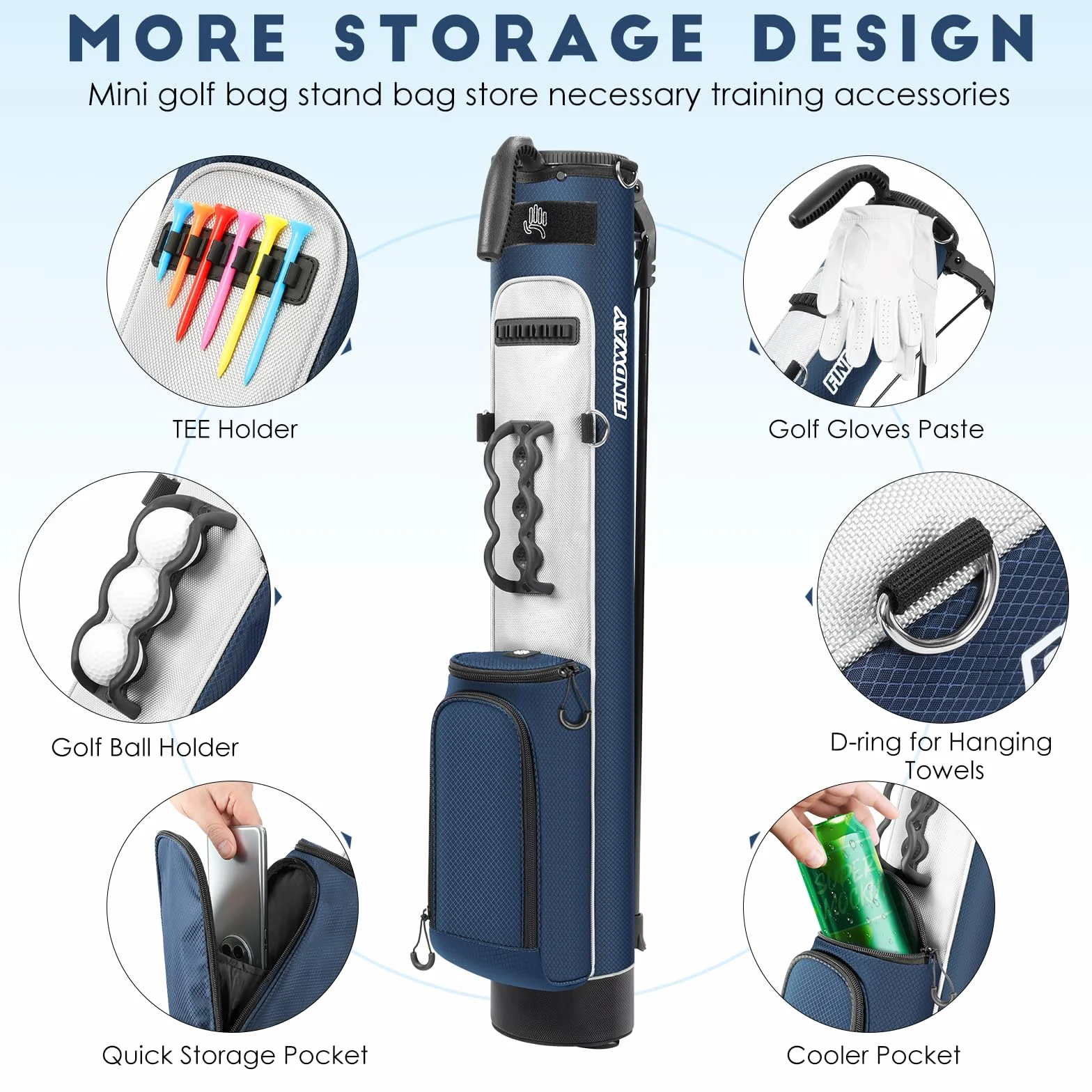 Findway Borsa da Golf Stand Bag Leggera 2 Vie