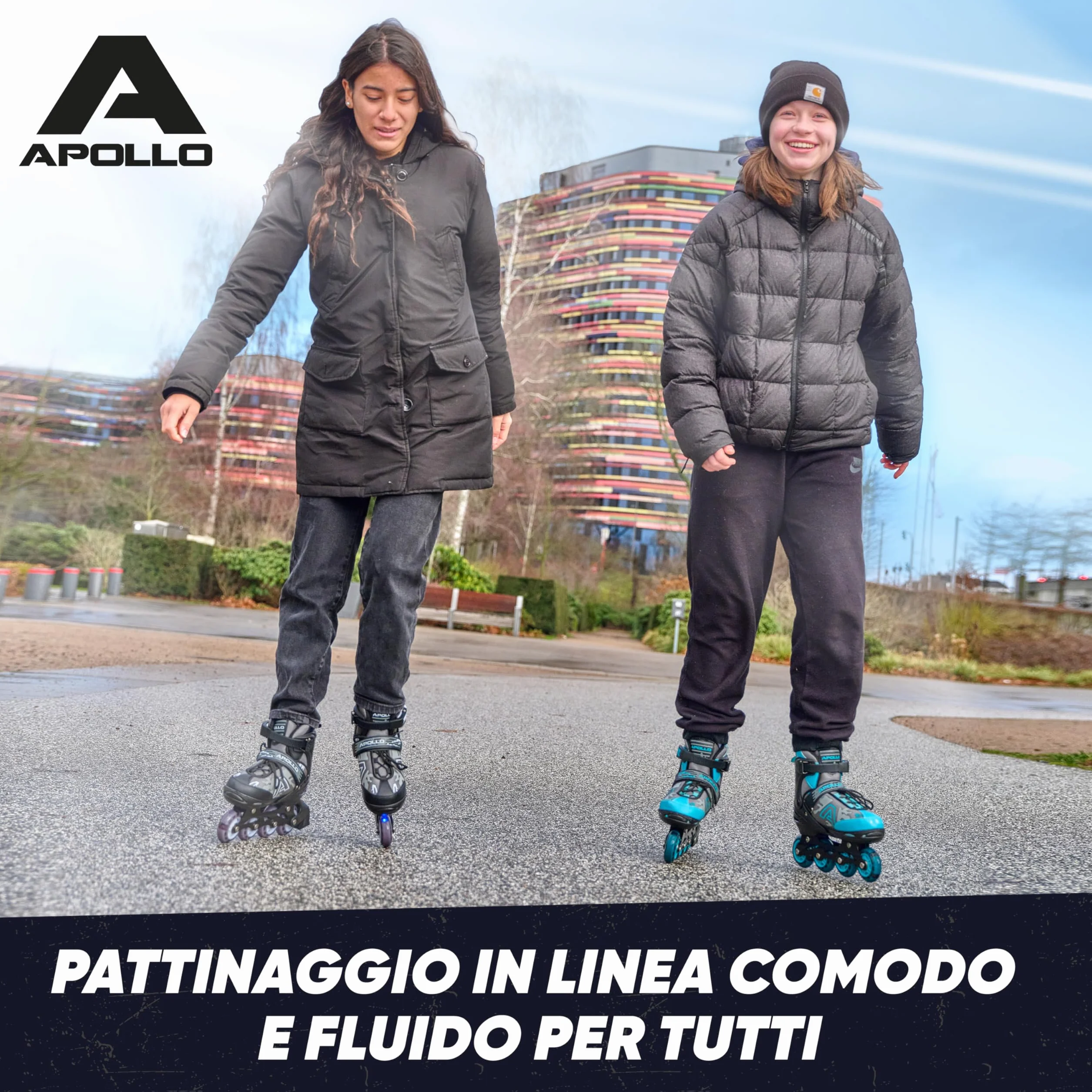 Pattini in linea Apollo Champion regolabili taglia 31-42 per bambini e adulti