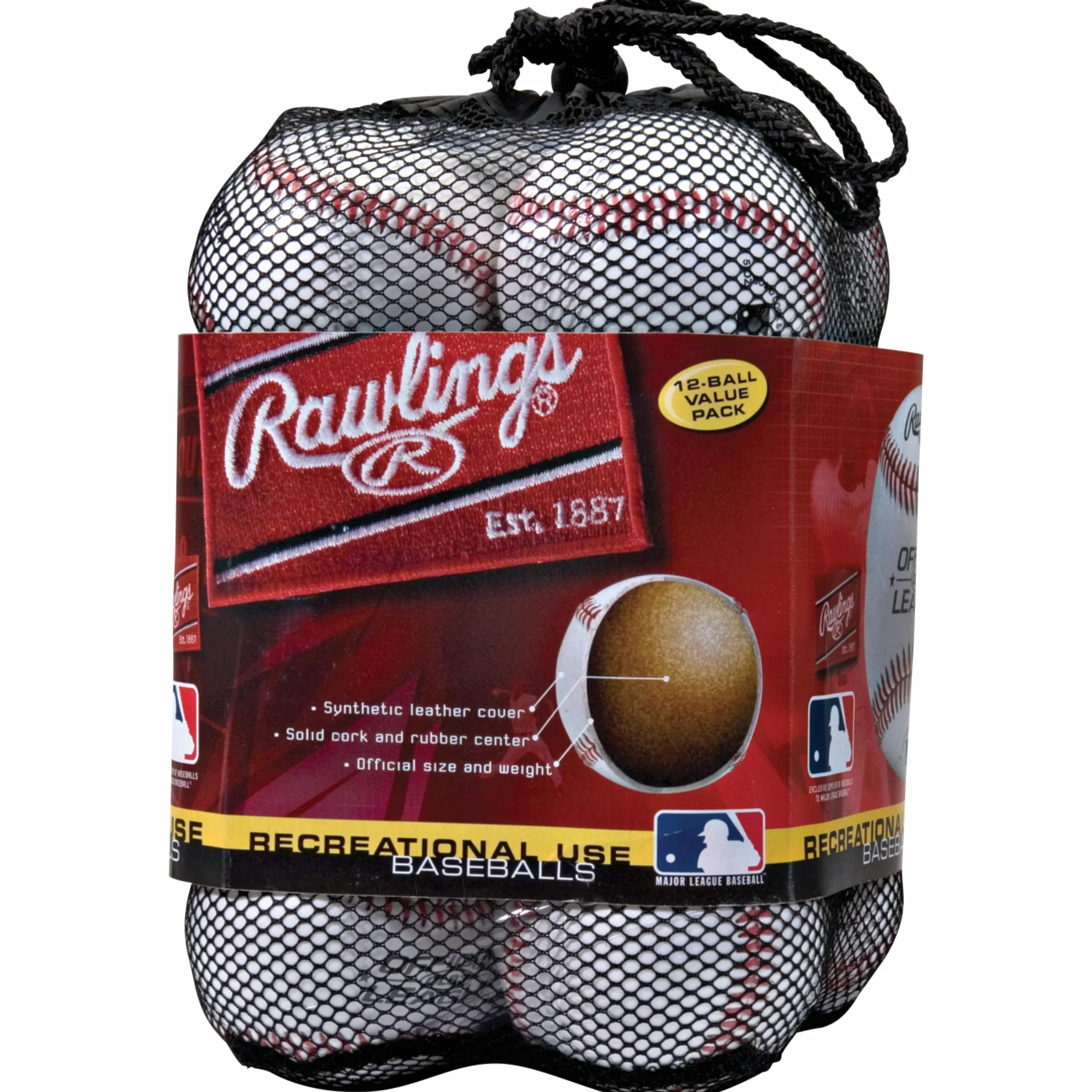 Rawlings Palloni da baseball confezione da 12 OLB3BAG12