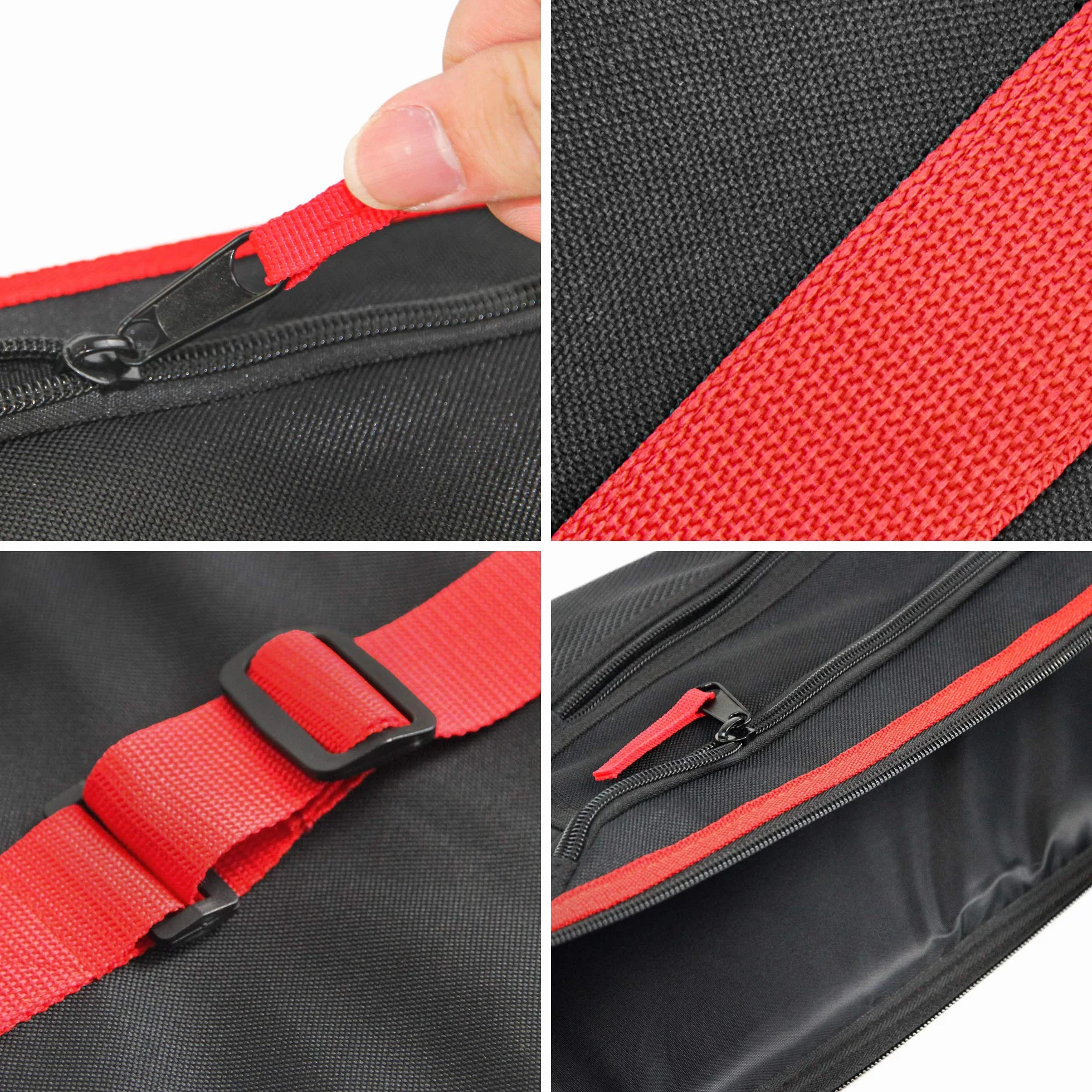 Custodia Morbida per Carabina Borsa da Trasporto di Fucile con Tracolla 125cm Nero Rosso