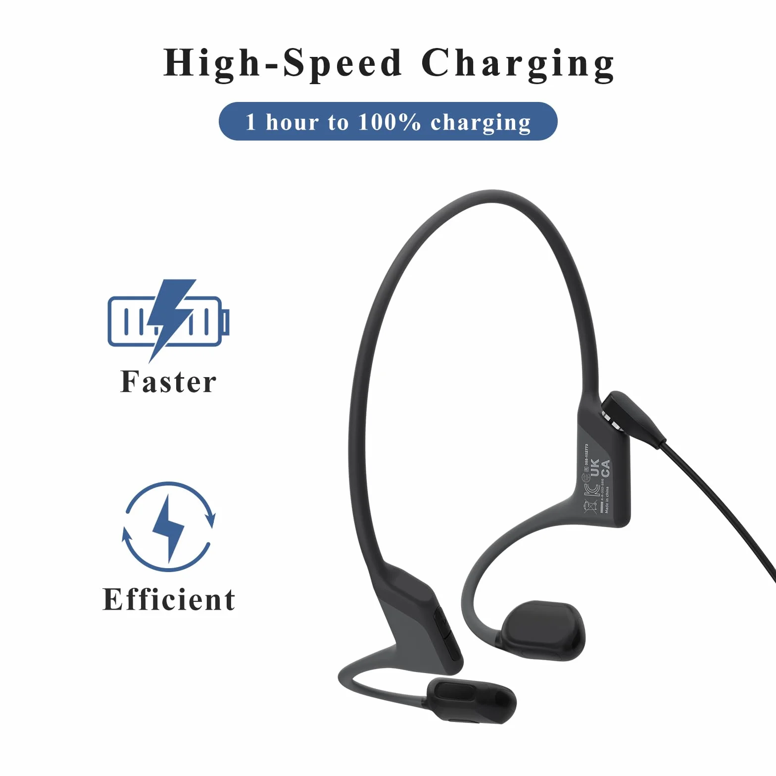 Shokz OpenRun/Pro/Mini AfterShokz Aeropex AS800 OpenComm ASC100 USB-C Caricatore Magnetico Cavo 1M