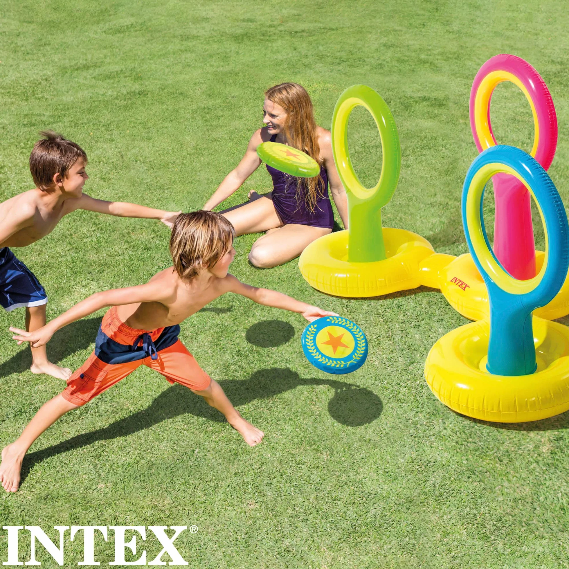 Intex 57510NP Gioco Del Disco Gonfiabile Galleggiante Vinile Multicolore 178x102x104 cm