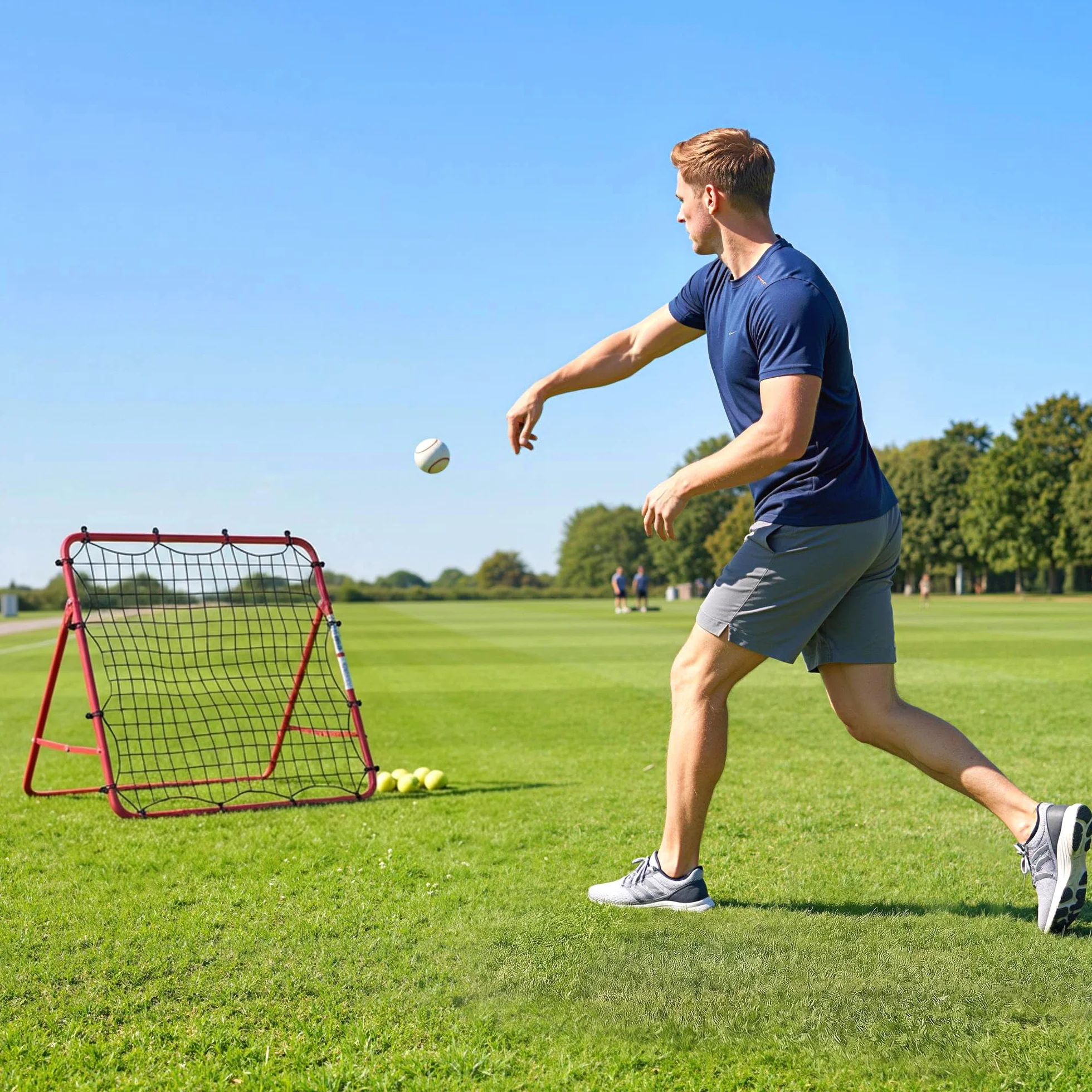 SPORTNOW Rete Rebounder Calcio Regolabile 5 Angolazioni Allenamento Portatile Giardino