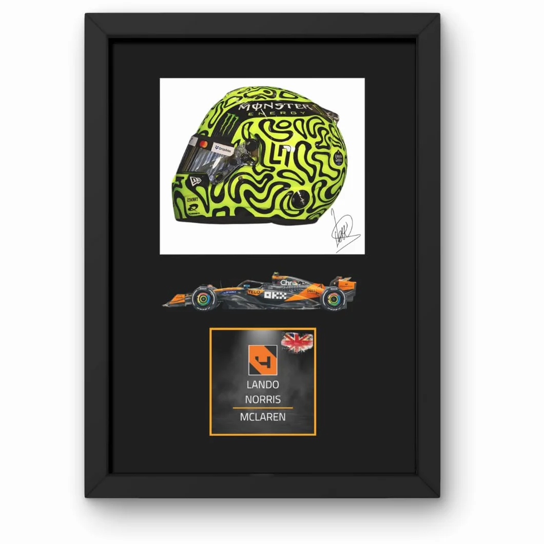 Lando Norris 2025 Espositore incorniciato firma digitale riprodotta