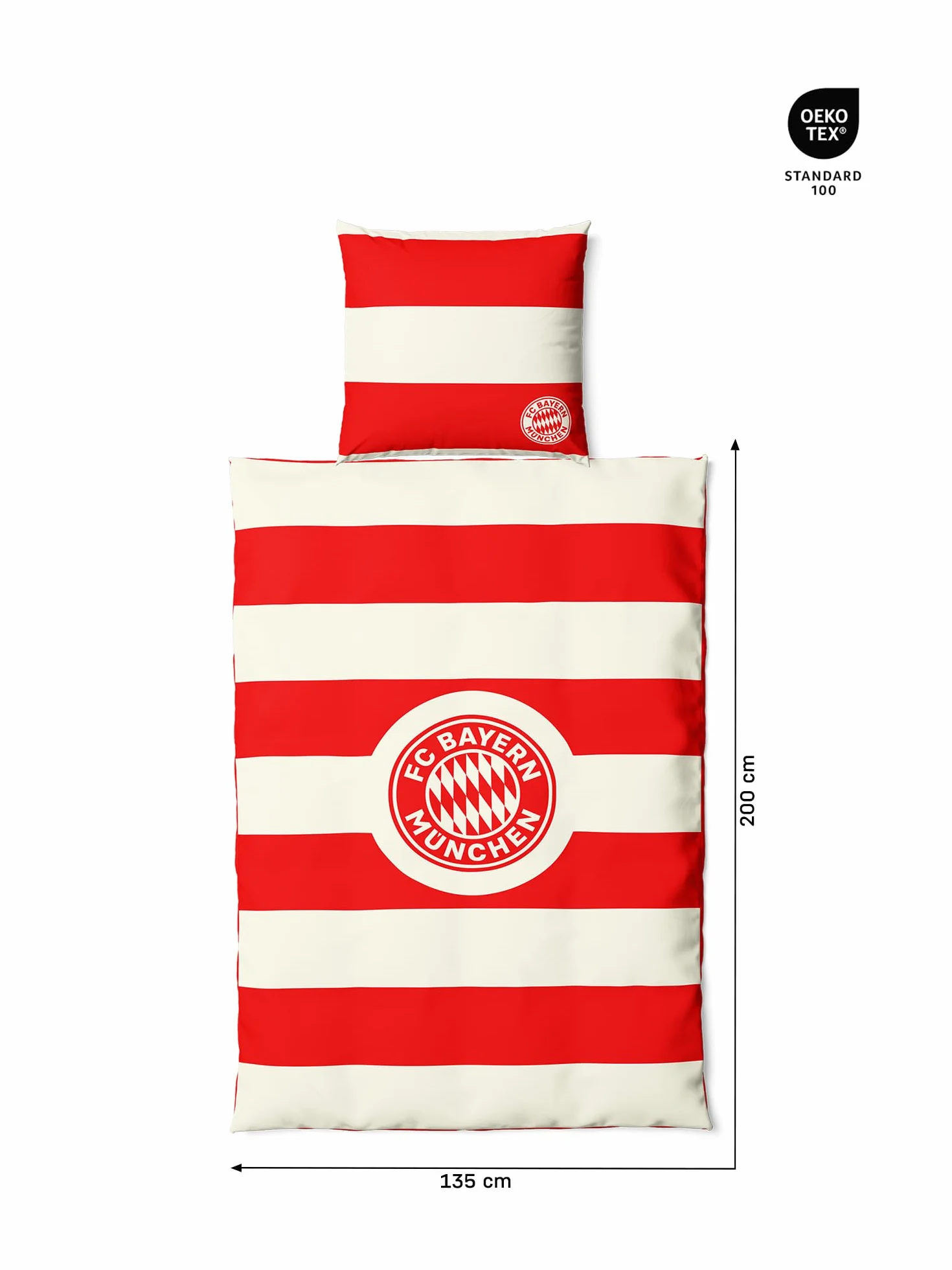 FC Bayern München Biancheria da letto Rosso/Bianco 135 x 200 cm
