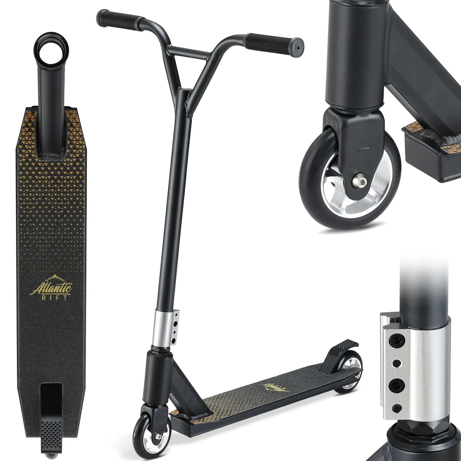 Monopattino Stunt Scooter Freestyle ABEC 9 Ruote in PU Manubrio a 360° Bambini Adulti
