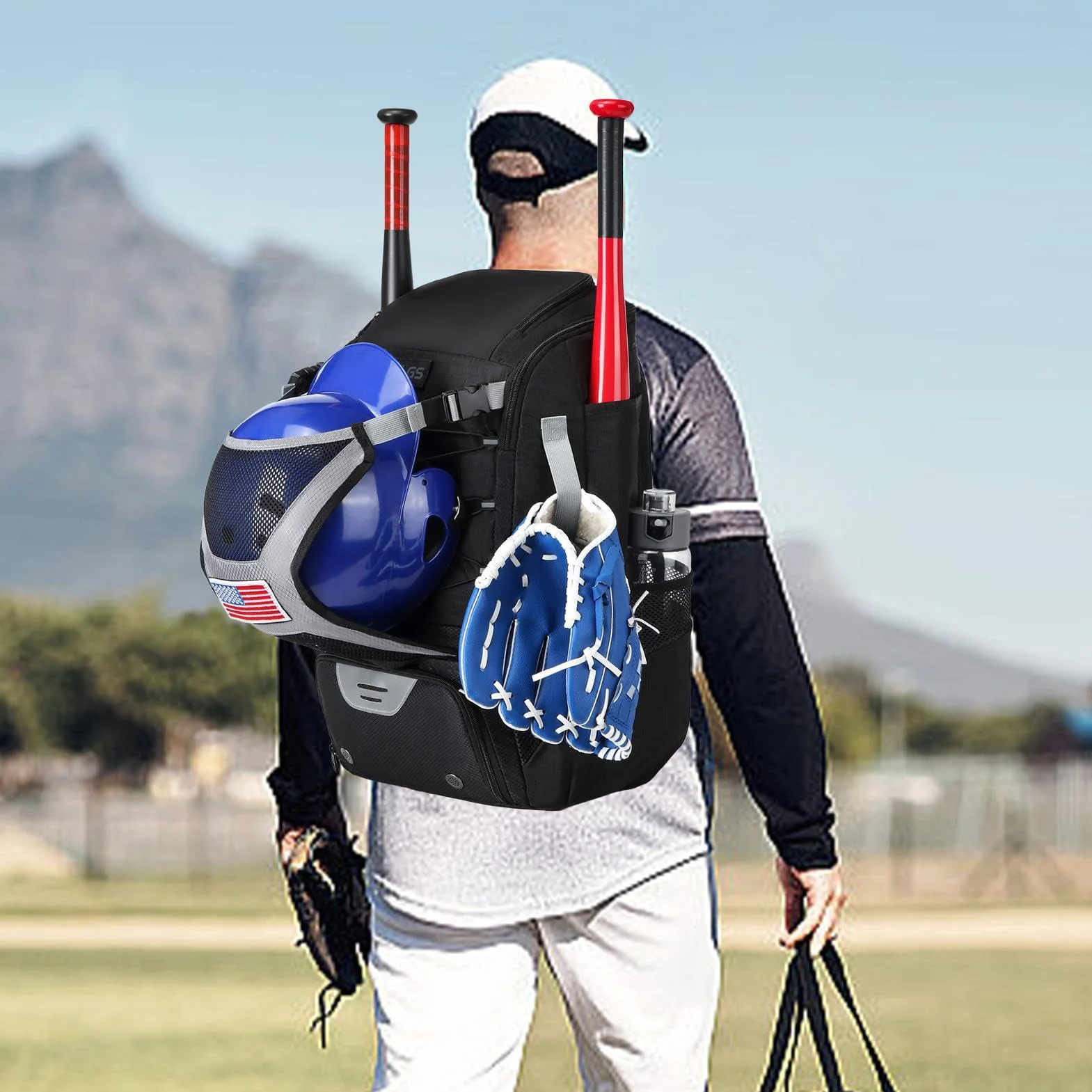 Borsa per mazze da baseball, Borsa da baseball - Borsa da baseball per ragazzi, Borsa da softball impermeabile, Zaino da baseball con ruote per scomparti per scarpe Borse per mazze da baseball Borse p