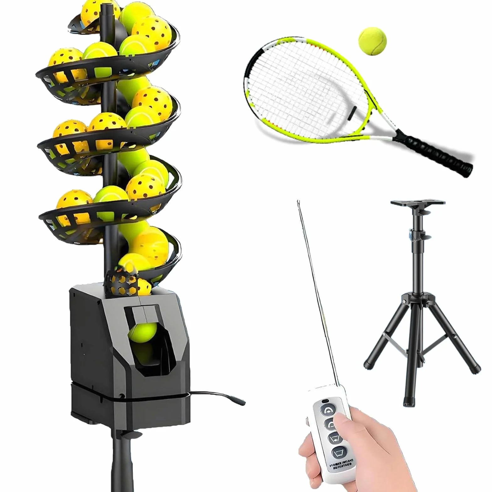 Macchina per Palline da Tennis Leggero a Collegare/Batterie 33 Palle Allenamento