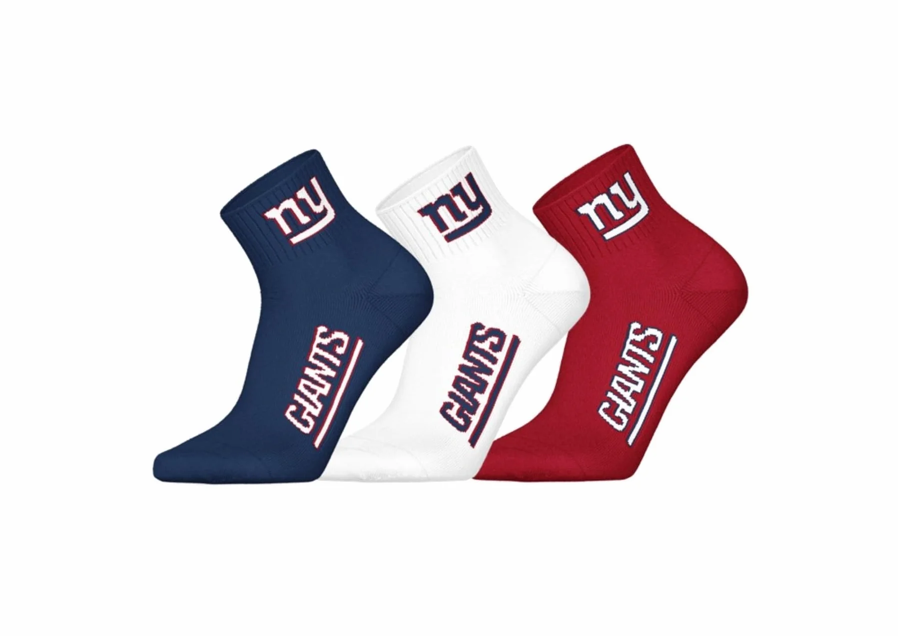 NFL Ny Giants 3pk Quarter Socks Calzini sportivi Unisex Adulto