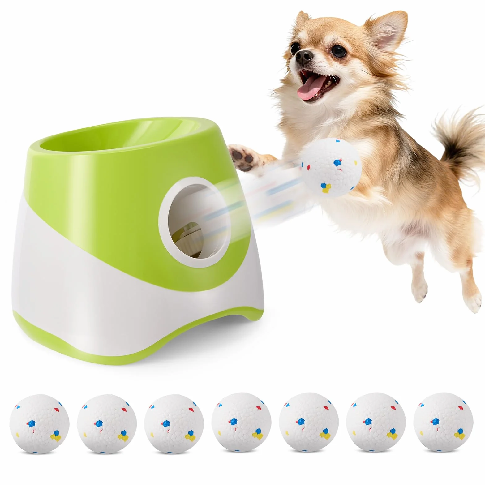 Lancia Palline Per Cani Automatico, 6 Palline Da Tennis, 3 Livelli, Ricaricabile