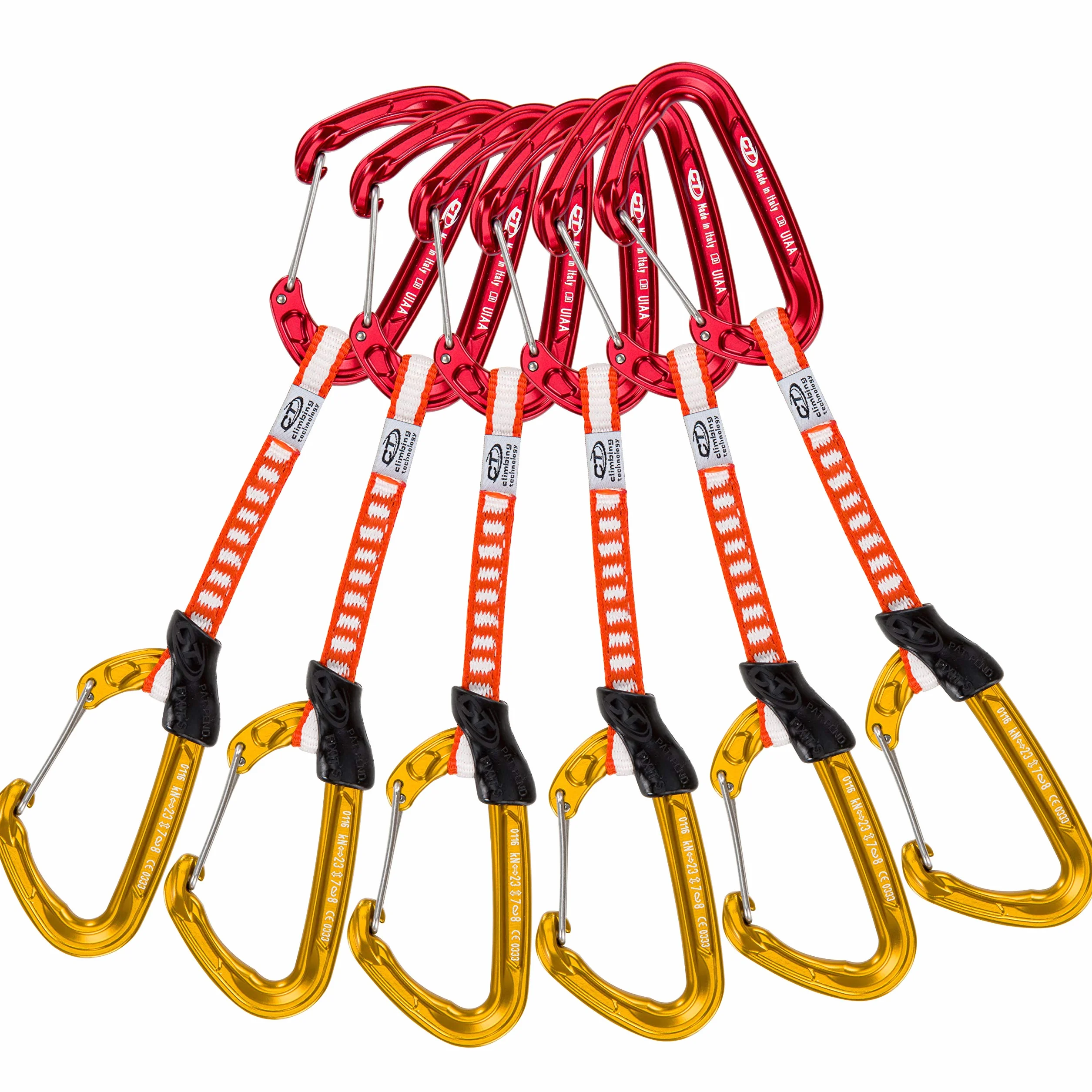 Climbing Technology Fly-Weight Evo Set DY Rinvio 6 Pezzi, Rosso/Oro