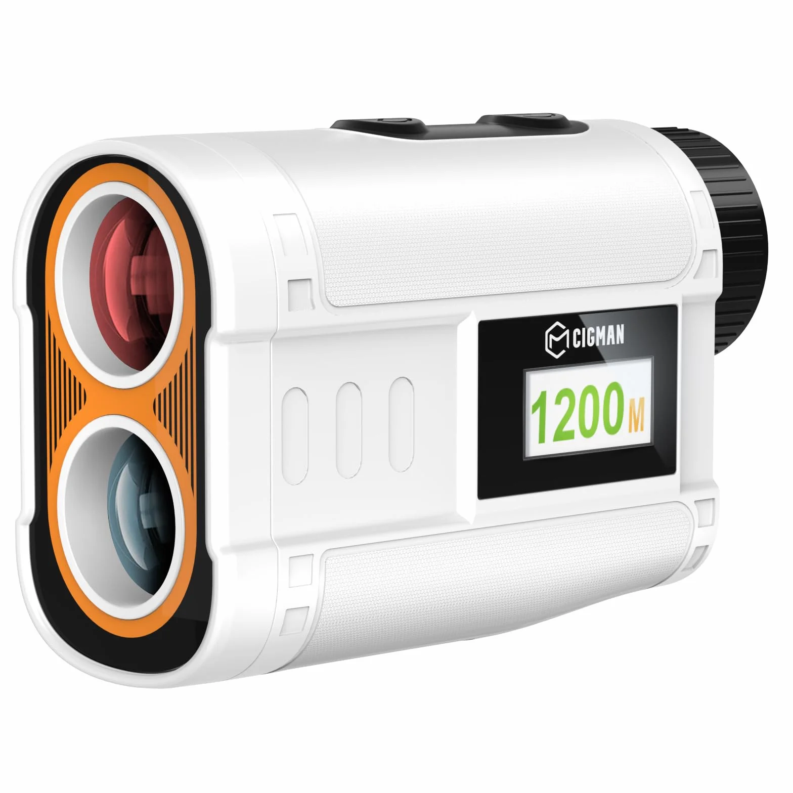CIGMAN Telemetro Golf/Caccia Da 1200M con Display LCD Telemetri da Golf, con Pendenza,Ricaricabile via USB,Bloccaggio Degli Alberi Bandiera, Funzione magnetica inclusa, Accessori da golf