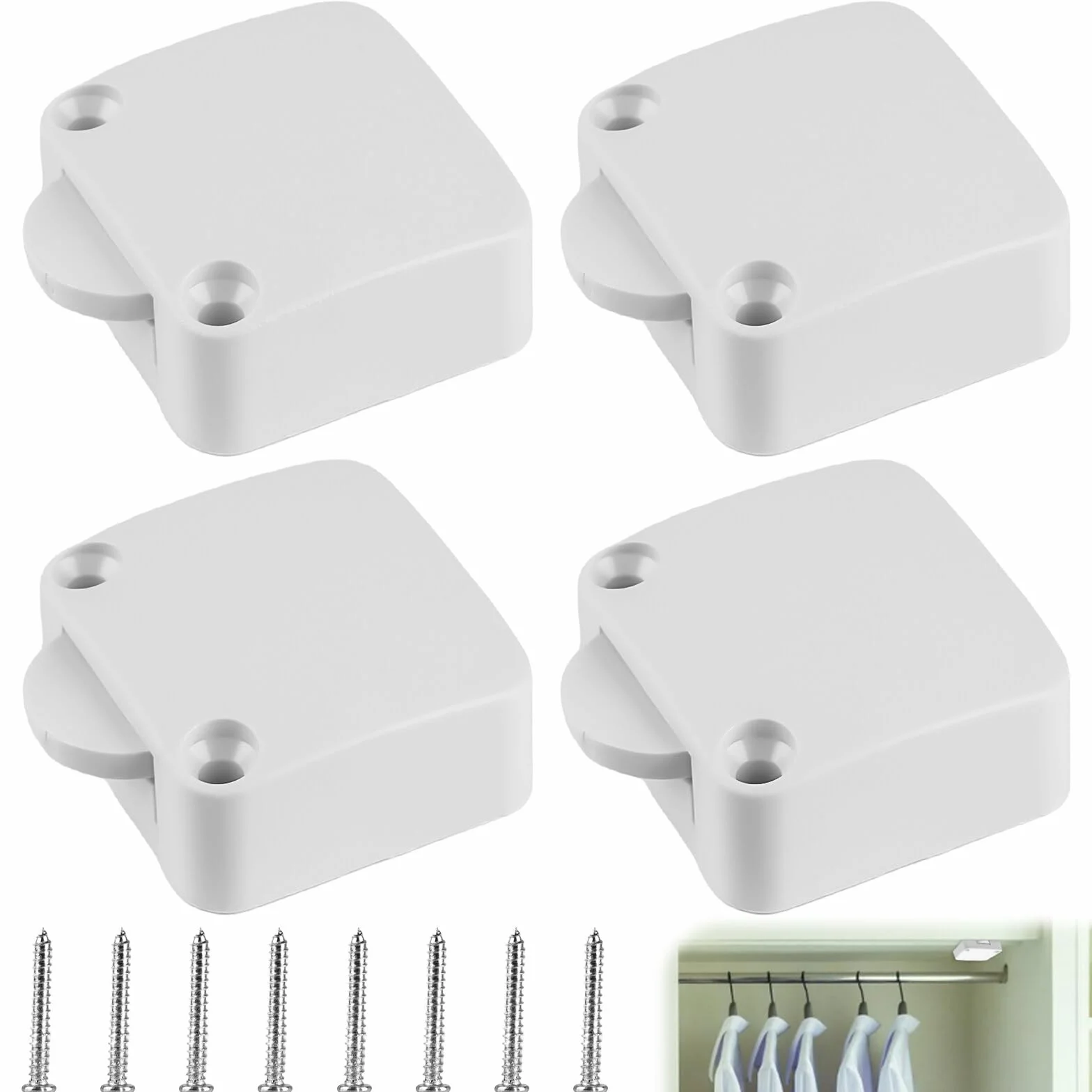 Interruttore a contatto per porta e armadio, 4 pezzi, 2 A, 250 V, interruttore per cucina, bianco
