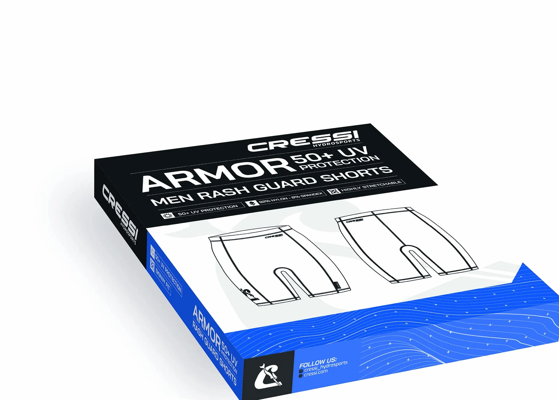 CRESSI Armor Rash Guard Shorts - Pantaloncini Neri Protettivi per SUP e Sport Acquatici