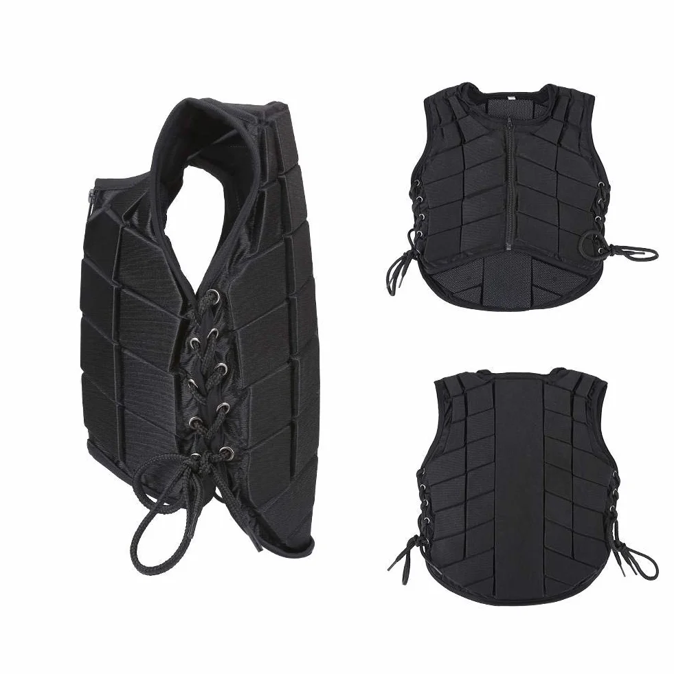 Dioche Gilet da equitazione, comodo, protettivo per equitazione, allenamento, protezione di sicurezza, varie dimensioni, nero, per adulti, uomini, donne, bambini
