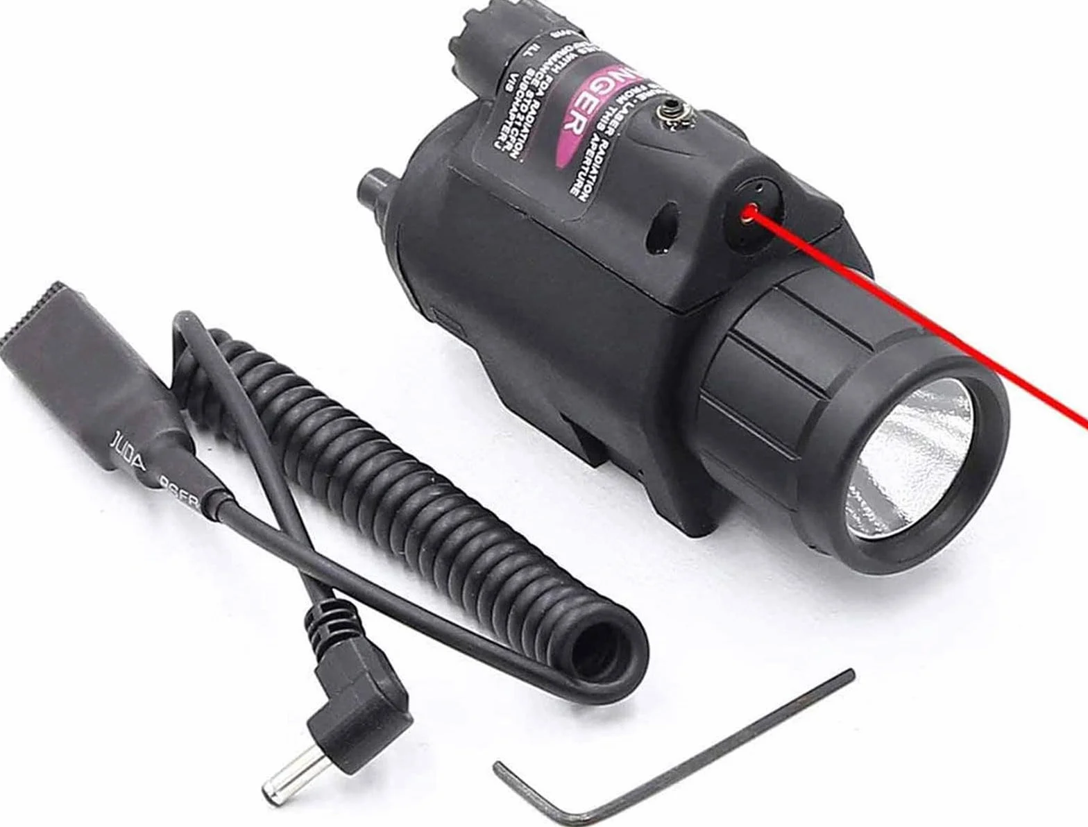Torcia Rossa Combinata 200 Lumen per Armi con Supporto Picatinny 2 Batterie