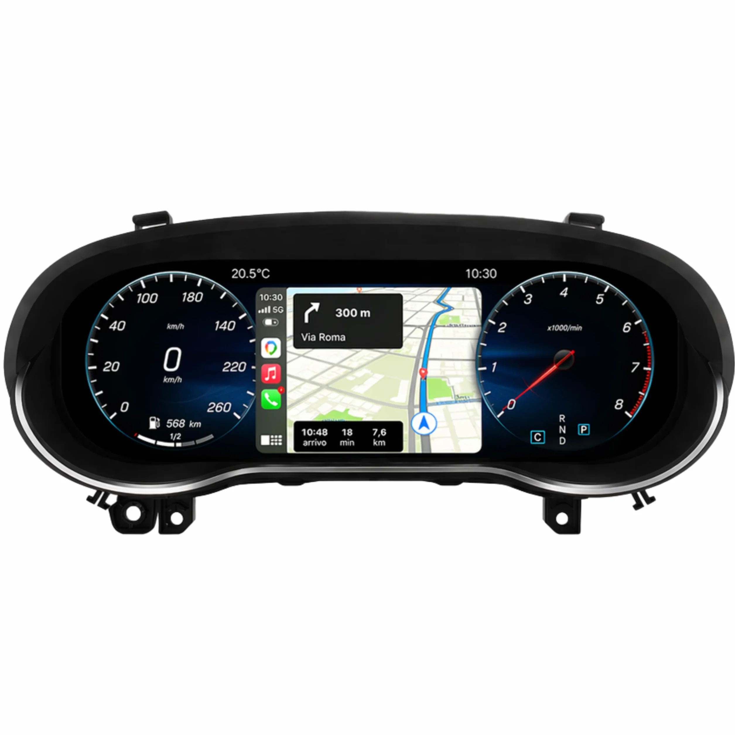 VIBEX Quadro Strumenti Tachimetro Digitale 12.3" per Mercedes Classe A W176 CLA C117 GLA X156 2013-2019 Apple CarPlay Android Auto Wireless Navigazione Plug & Play Installazione OEM