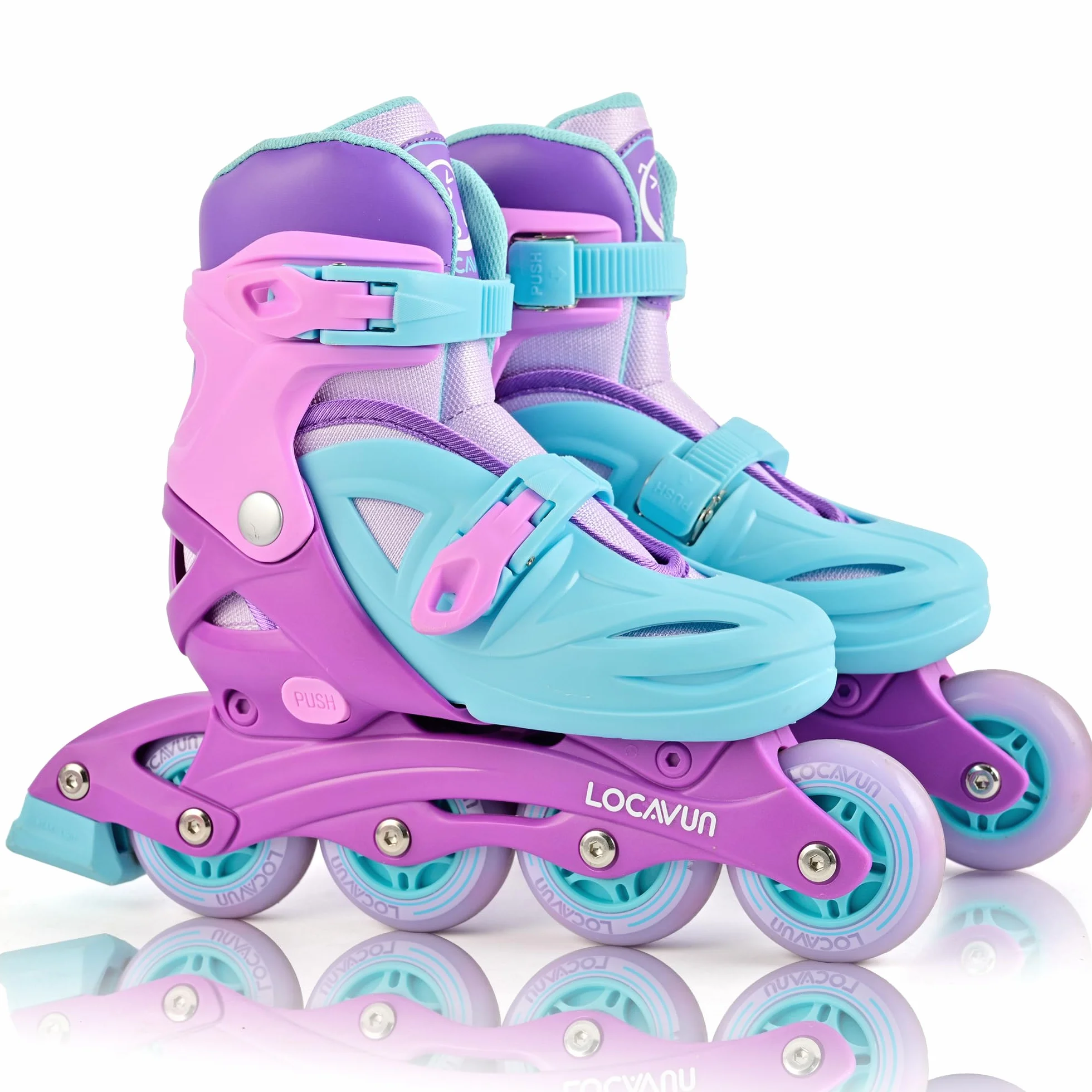 Pattini in linea 4 misure regolabili ruote PU 82A per bambini