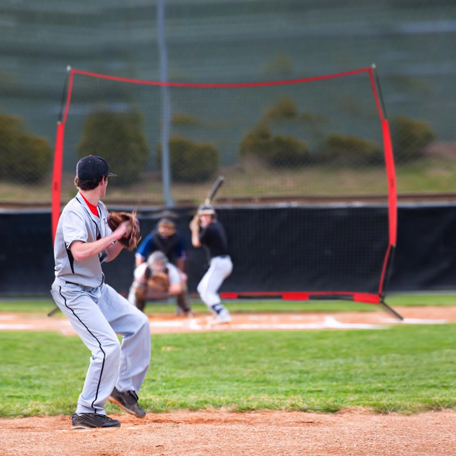VEVOR Barricade Backstop Rete, Barriera sportiva per palloni, attrezzatura portatile per pratica con borsa per il trasporto, schermo di protezione per baseball, softball, lacrosse, calcio, hockey,