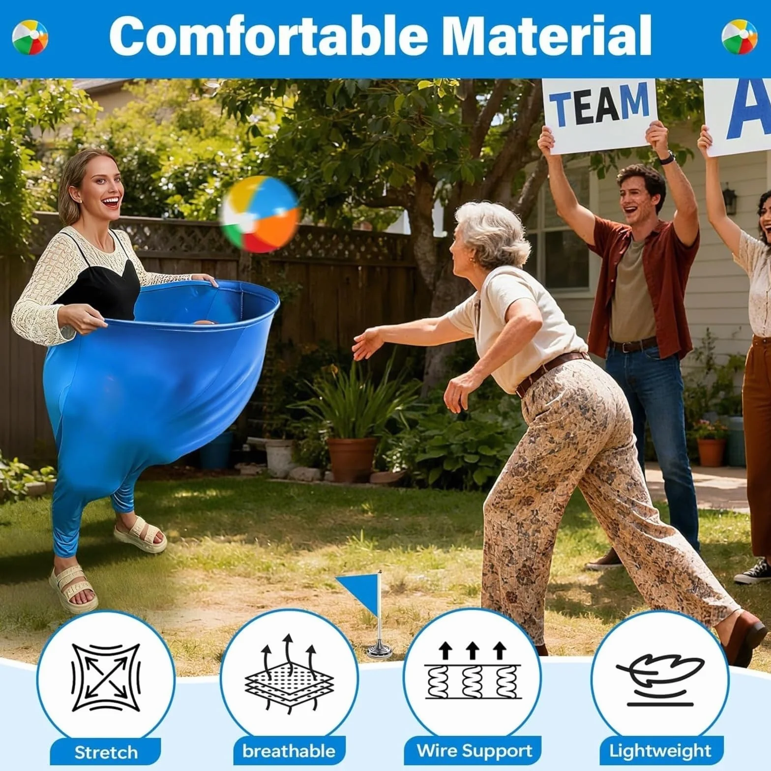 Granny Pants Yard Game per adulti e bambini, gioco di palla rimbalzante con 10 palle, 2 pompa