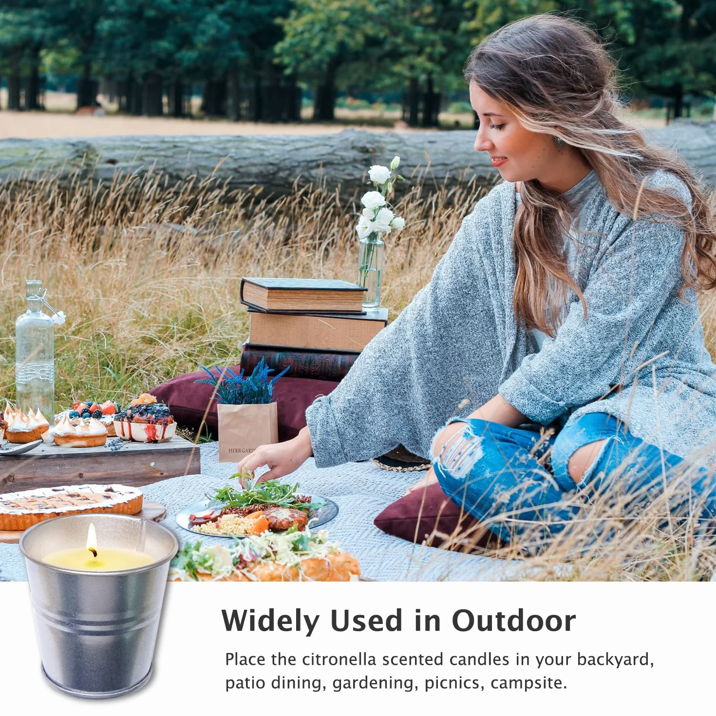 Candele Citronella per Esterno 8 Pezzi 50g Cera di Soia Naturale Giardino
