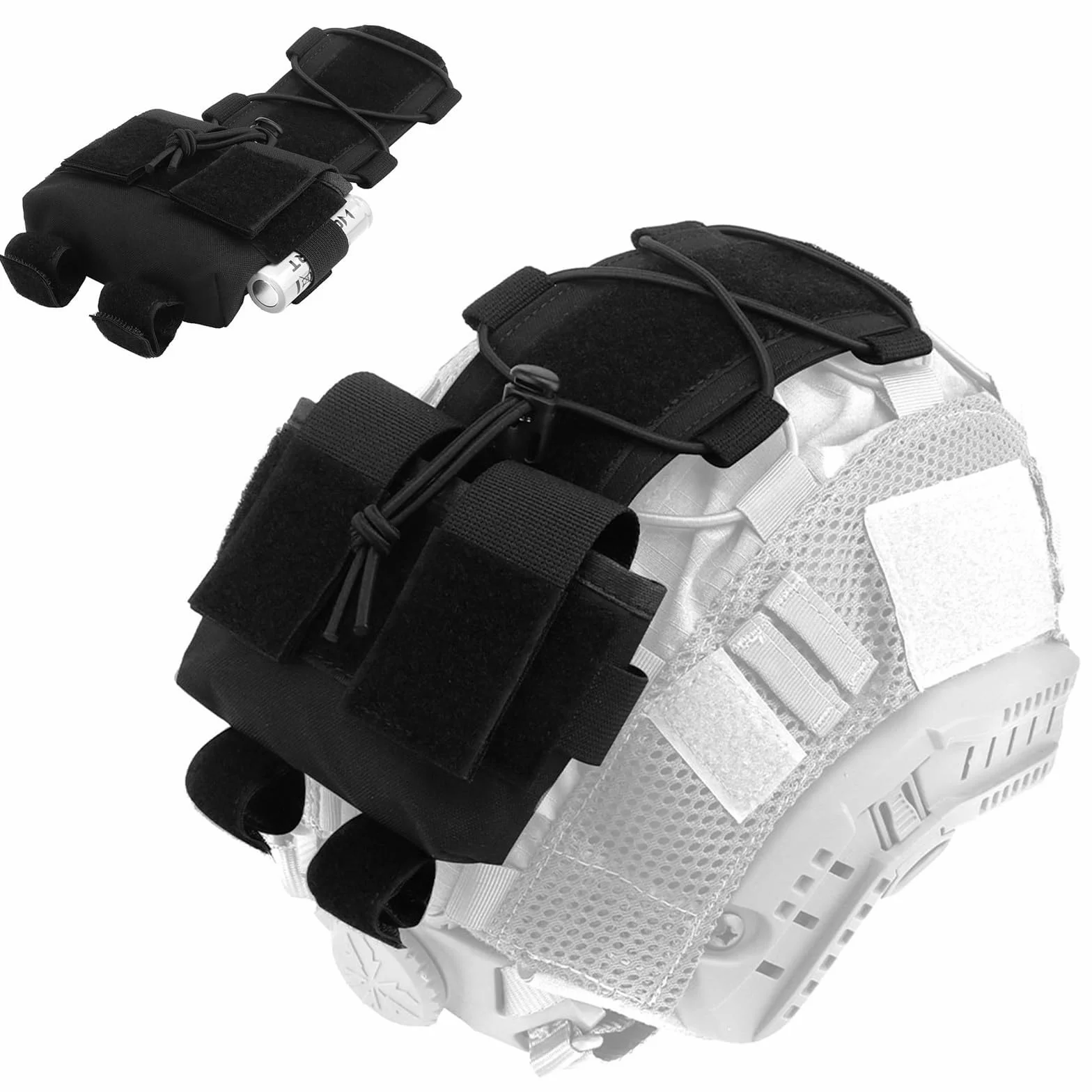 Set Casco Tattico Softair Con Visore Notturno Cuffie Per Comunicazione, Fodera Rimovibile, Borsa Per Contrappeso Giochi Ruolo, Paintball, Tiro A Segno, Film E Oggetti Scena
