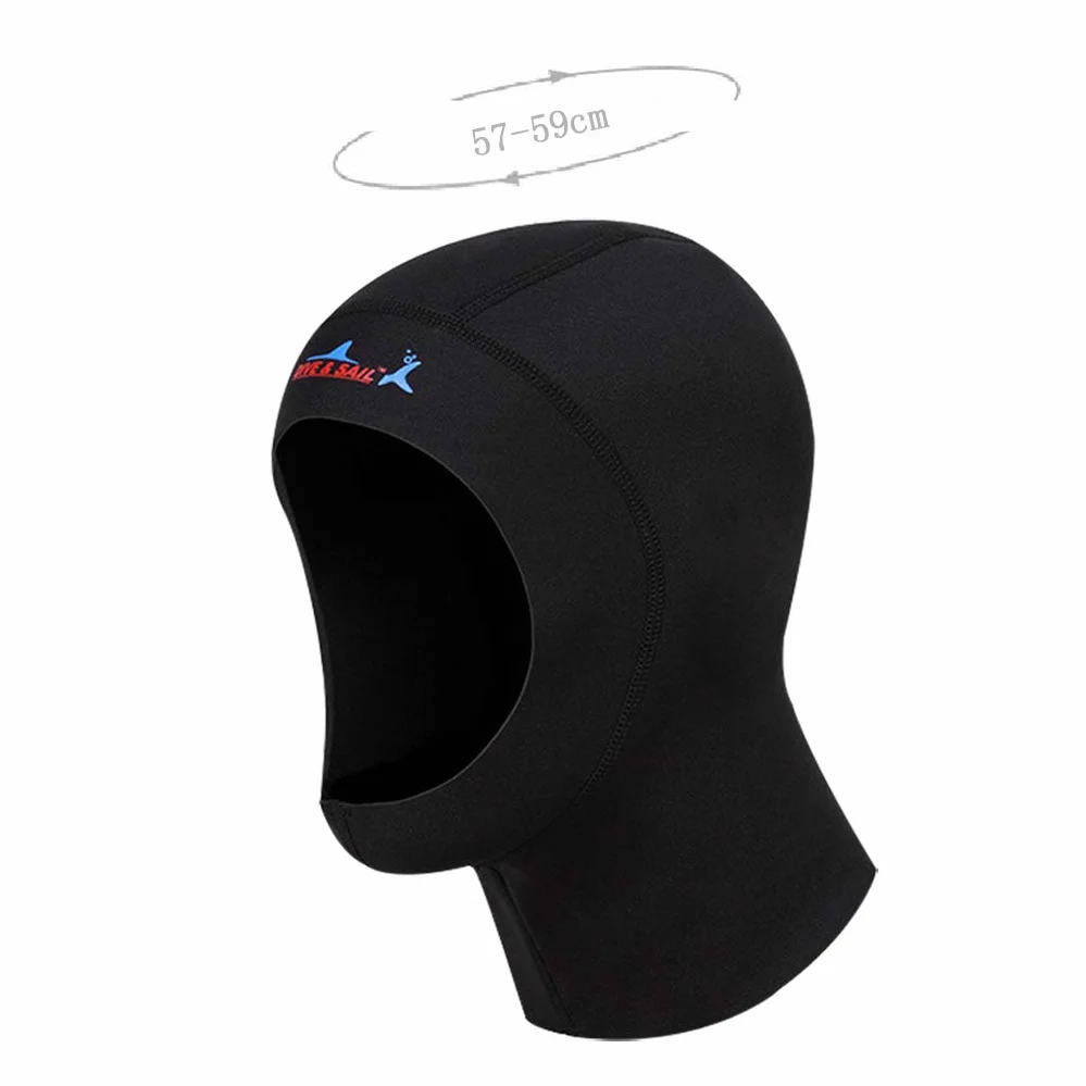Cappellino in neoprene nero 1 mm protezione solare surf nuoto pesca subacquea snorkeling
