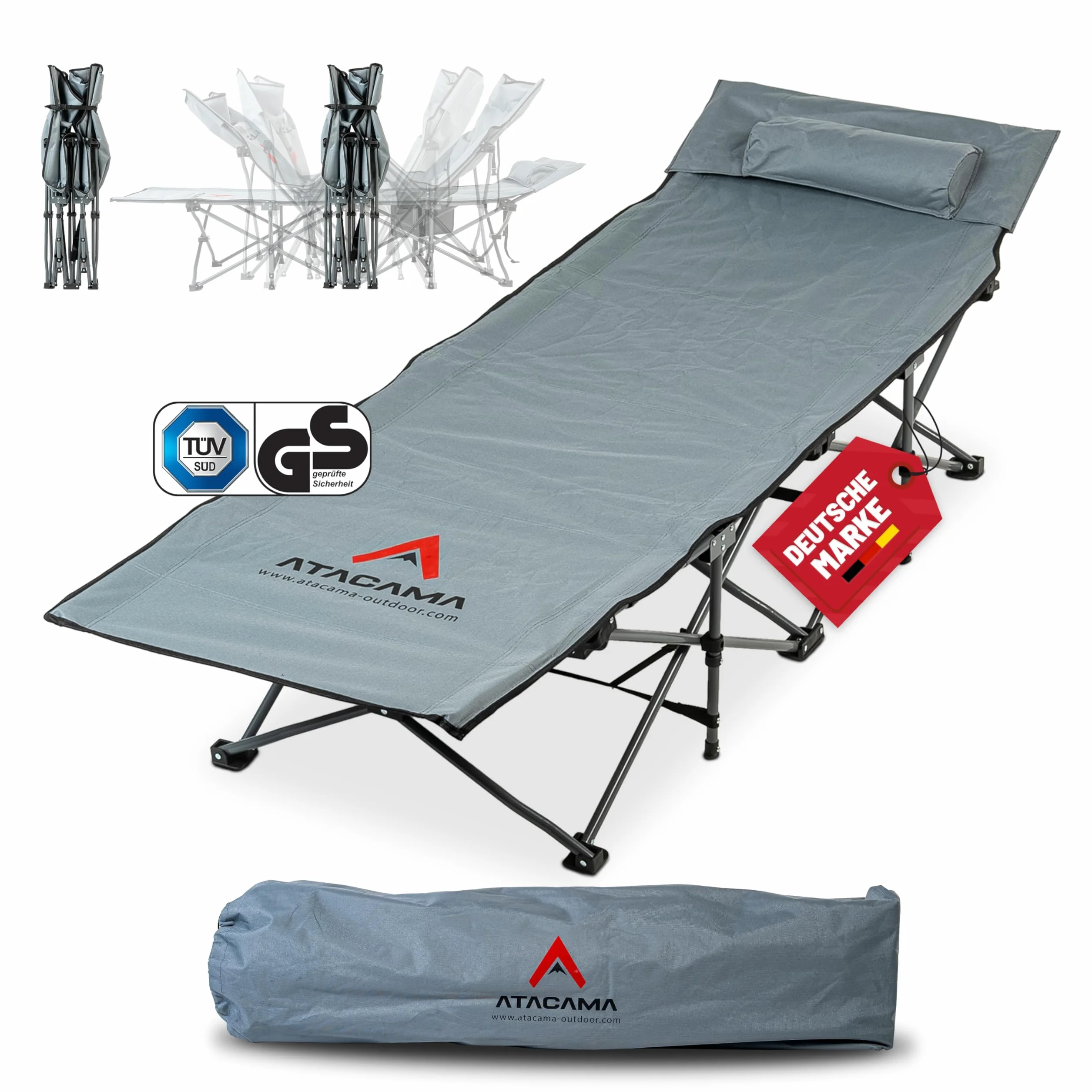 Lettino da campeggio pieghevole ultraleggero XXL portatile per avventure all'aperto carpfishing