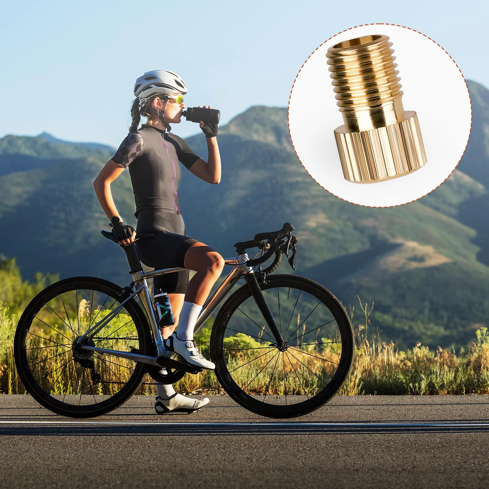 Sliverdew 5 pezzi adattatore valvola Presta a Schrader in ottone per bici