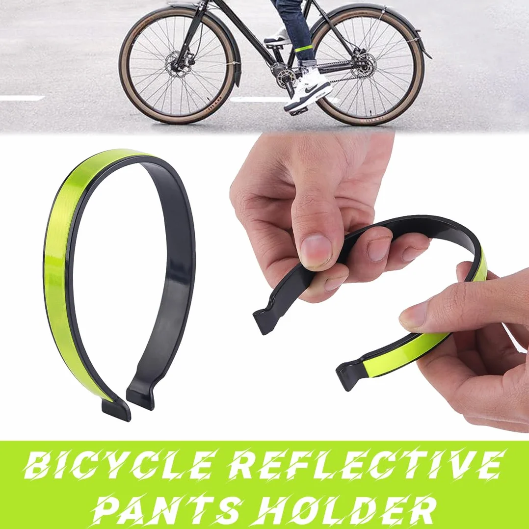 Bretelle Catarifrangenti per Bicicletta, Fermagli Pantaloni Riflettenti Universali in ABS