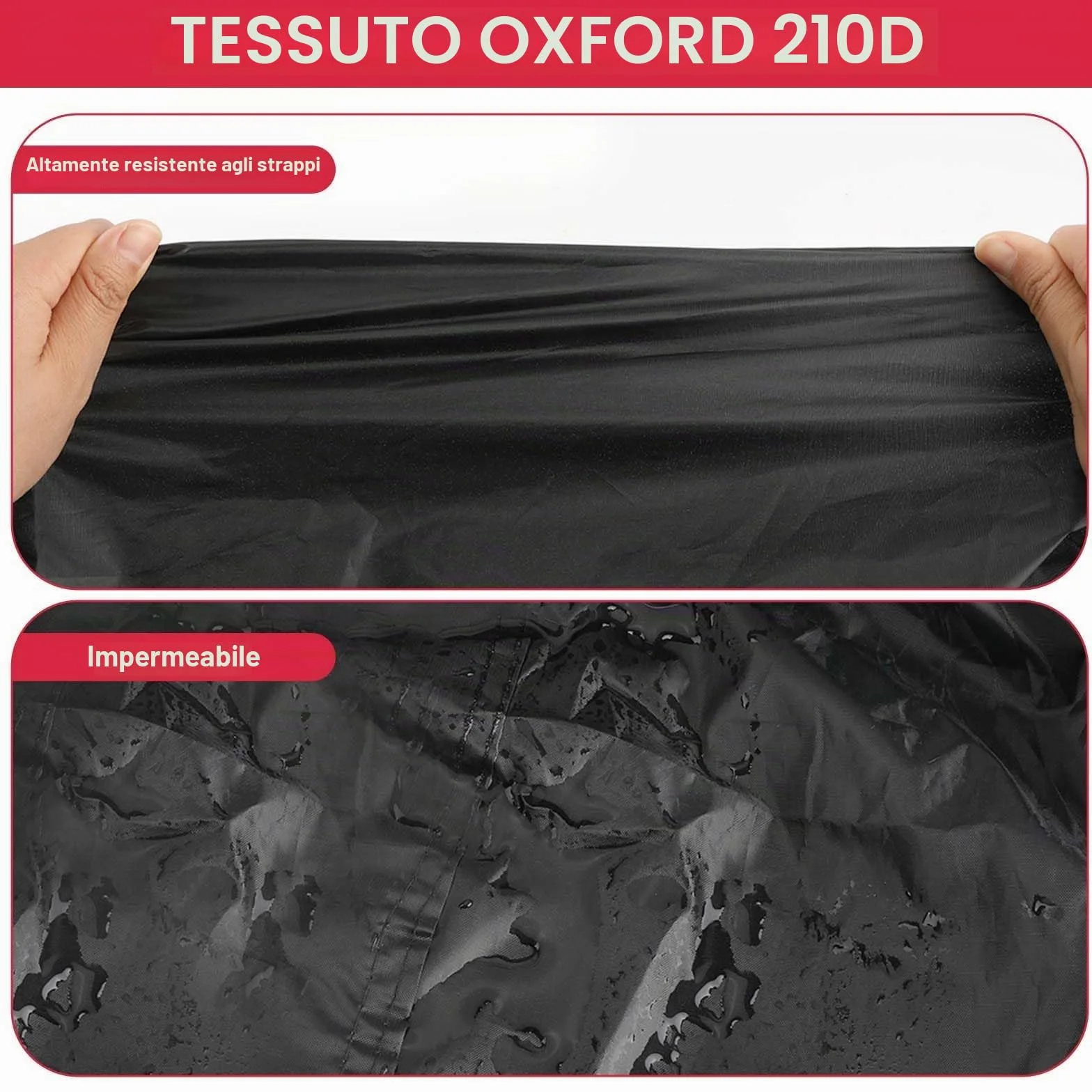 Copri Bicicletta da Esterno Impermeabile 210D Oxford 200 x 110 x 70 cm con Fori per Lucchetto