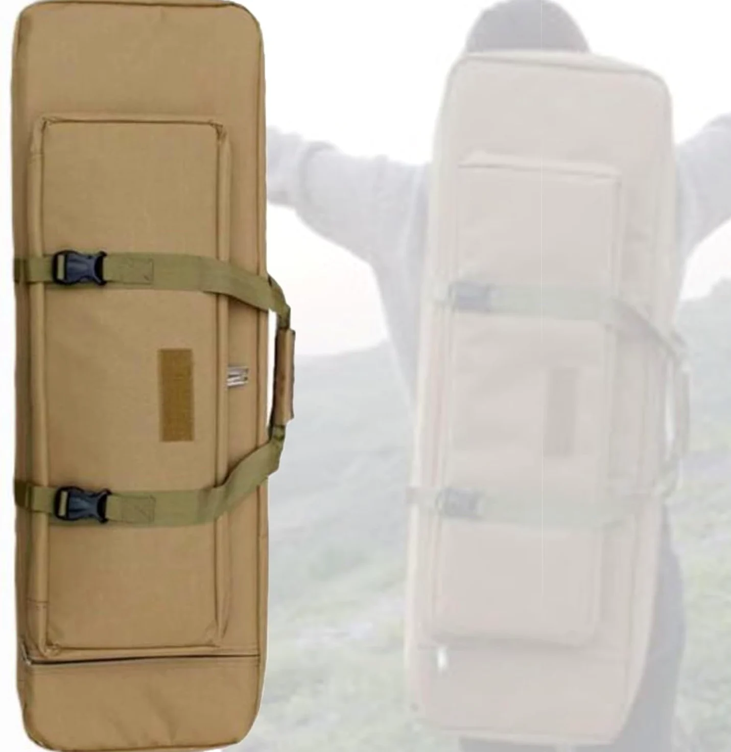 Doppio Fucile Borsa Tattica Militare, Borsa Porta Armi Poligono, Custodia Morbida Fodero Porta Fucili Imbottito, Zaino Fucile Caccia, Canna Da Pesca Borsa, Borsa Tattica Militare C,39in/100cm