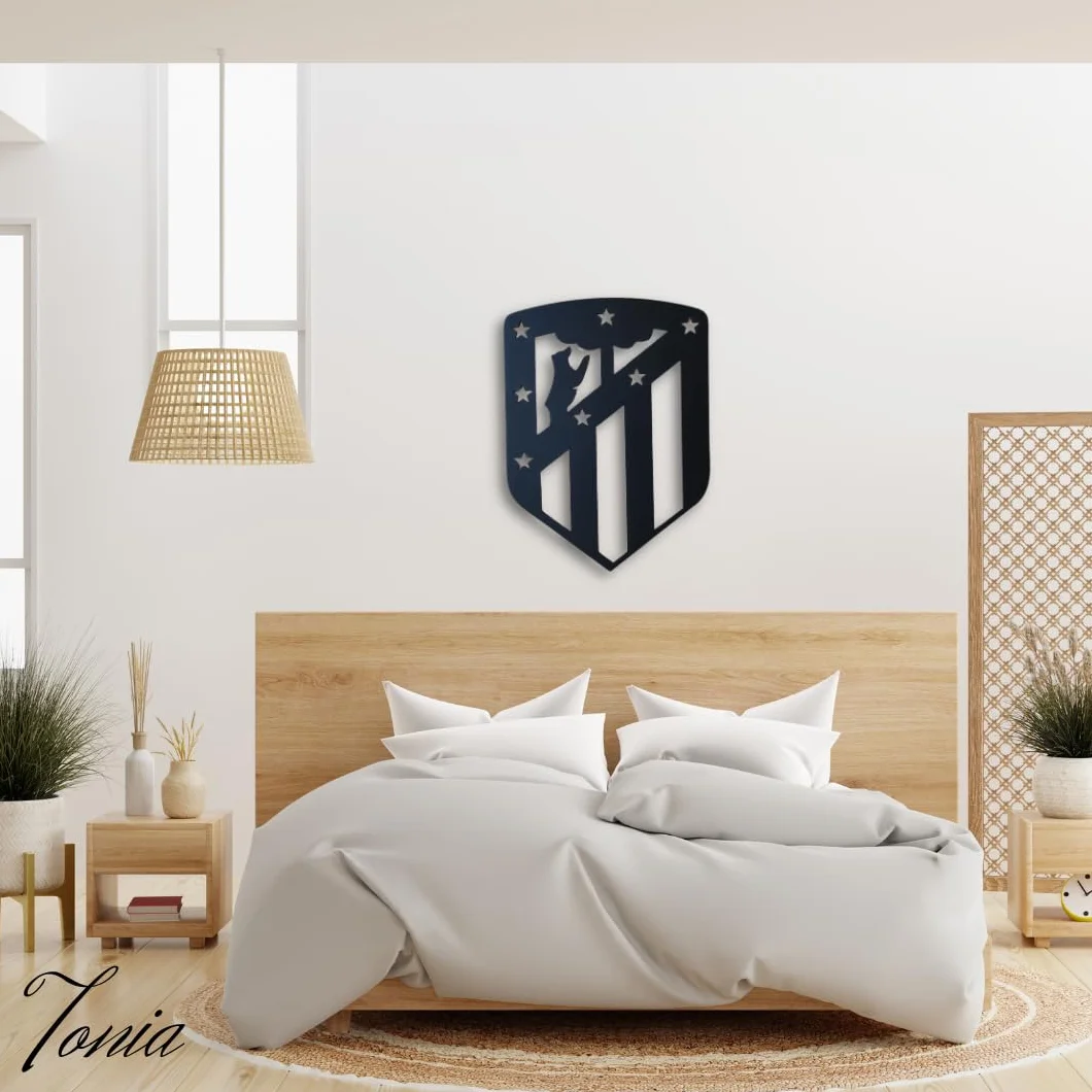Tonia Quadro Atletico di Madrid Nero Opaco 19 x 14,2 cm