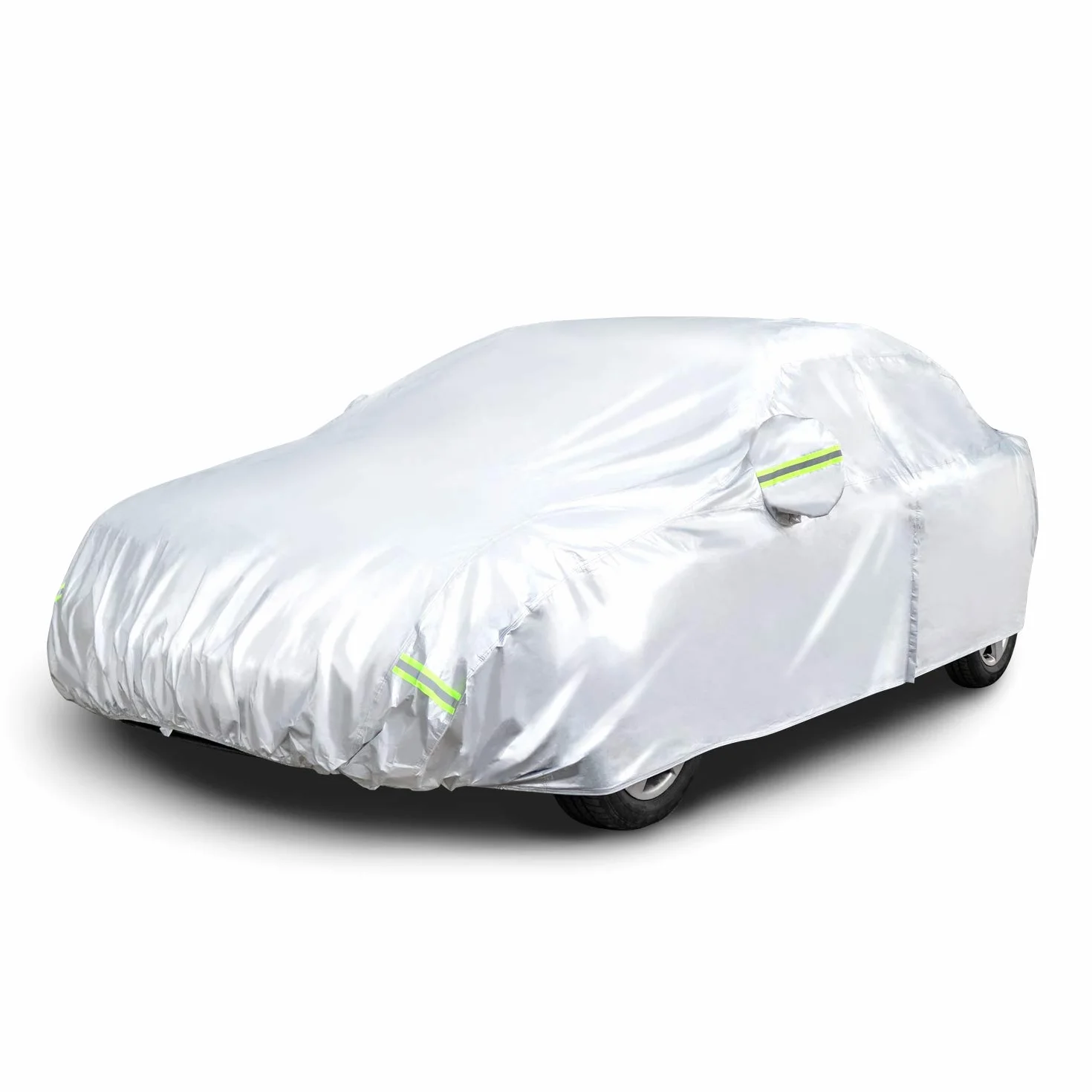 Amazon Basics Telo copriauto Argento, resistente alle intemperie, in tessuto Oxford 150D, per berline fino a 483 cm