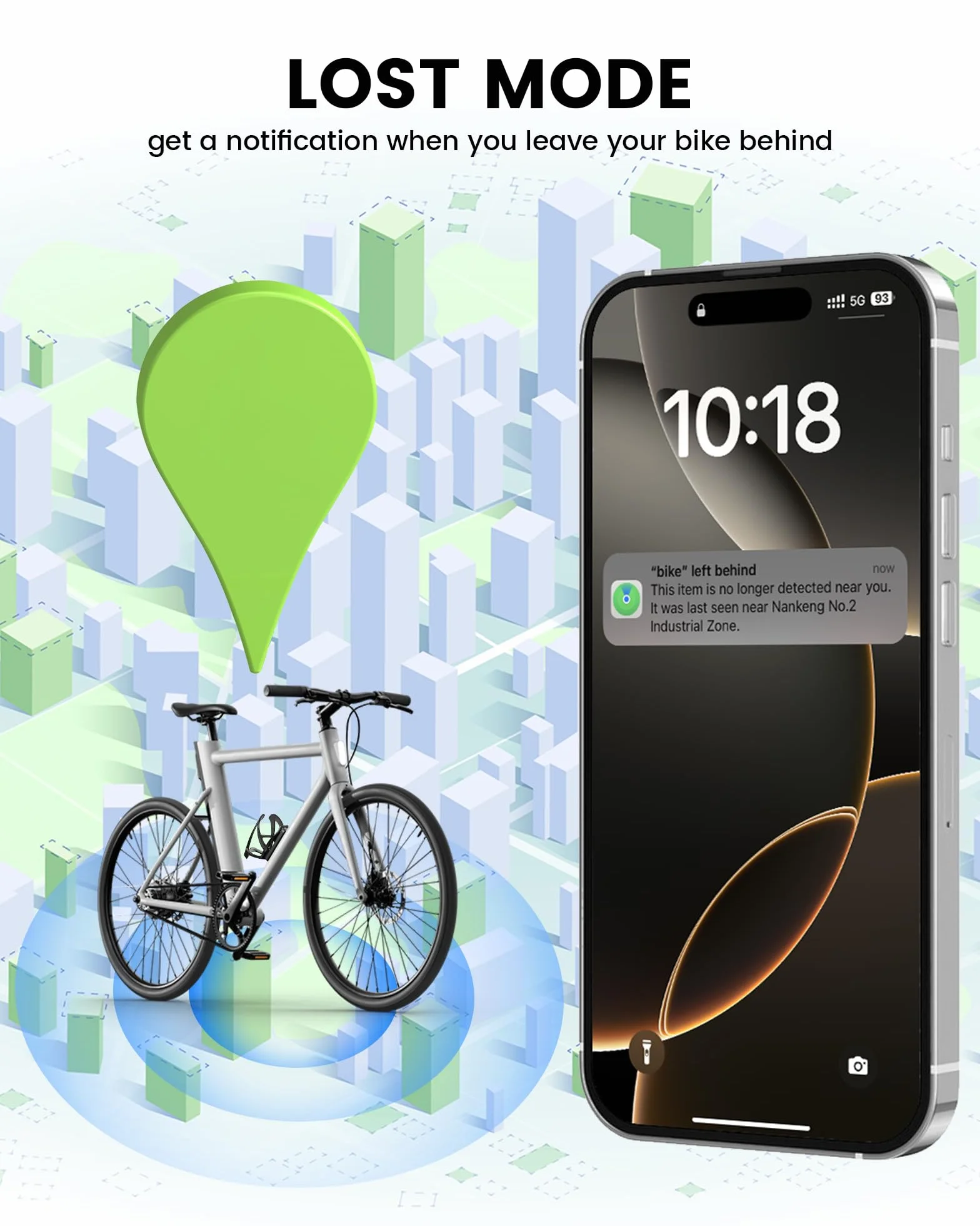Ravemen Bike Tracker compatibile con Apple Find My, localizzatore GPS antifurto ricaricabile per biciclette, durata 8 mesi, accessori nascosti sotto la bottiglia (solo iOS)