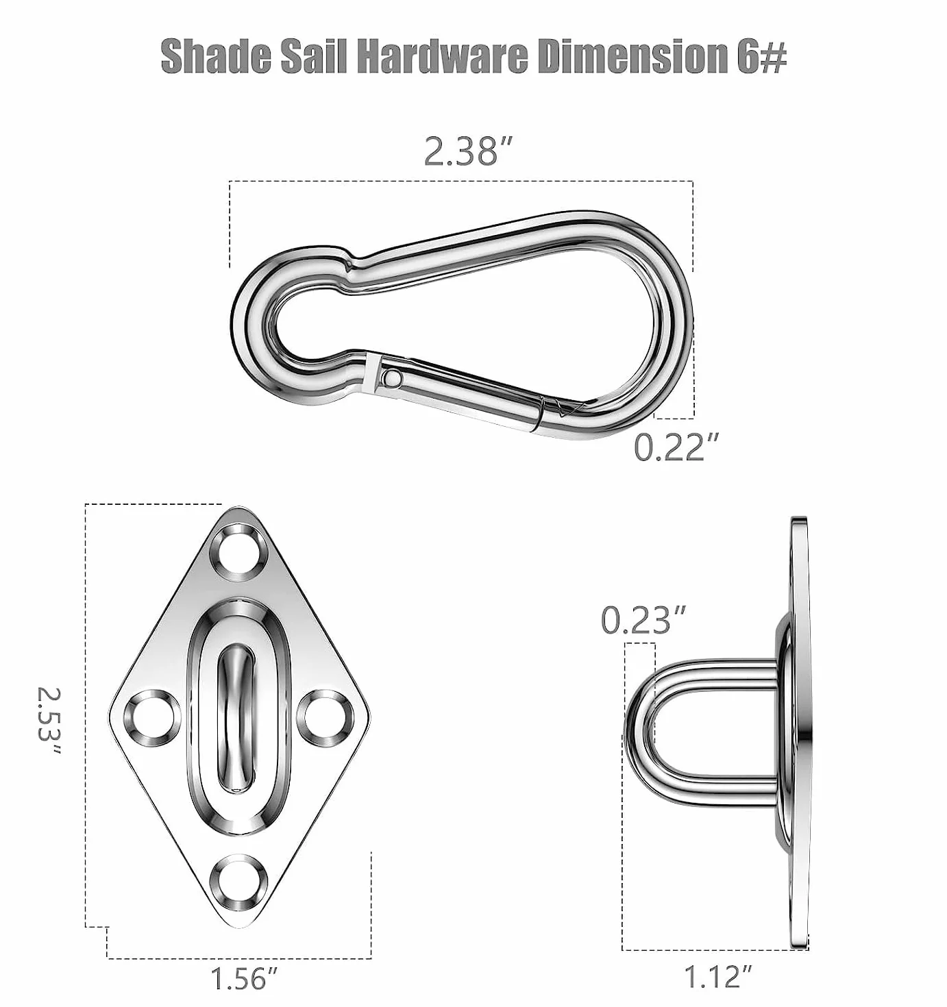 Kit hardware vela ombreggiante in acciaio inossidabile antiruggine con argani e funi metalliche