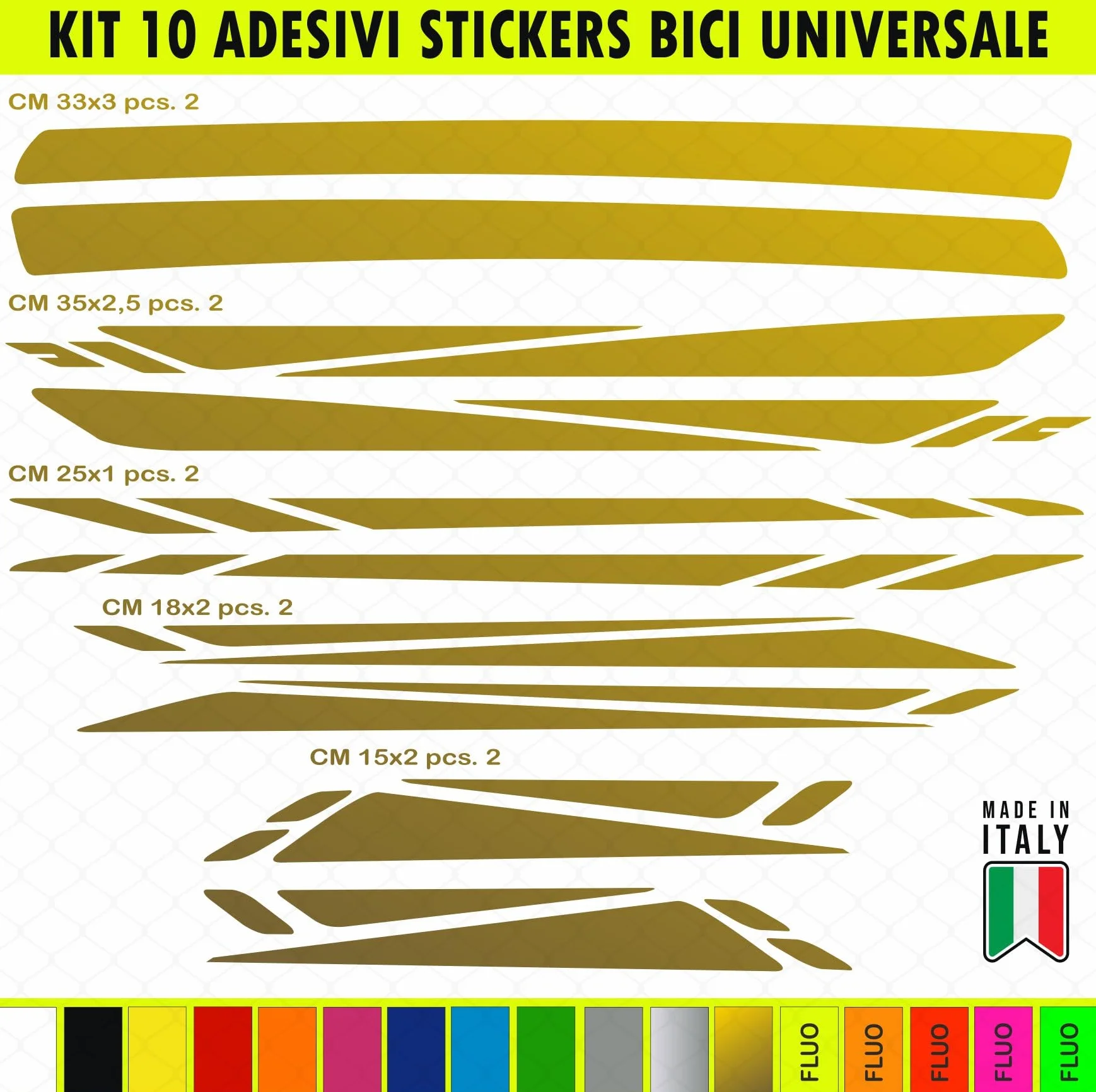 Kit 10 Adesivi Stickers Decal Telaio Bici Bicicletta MTB Frame Protezione