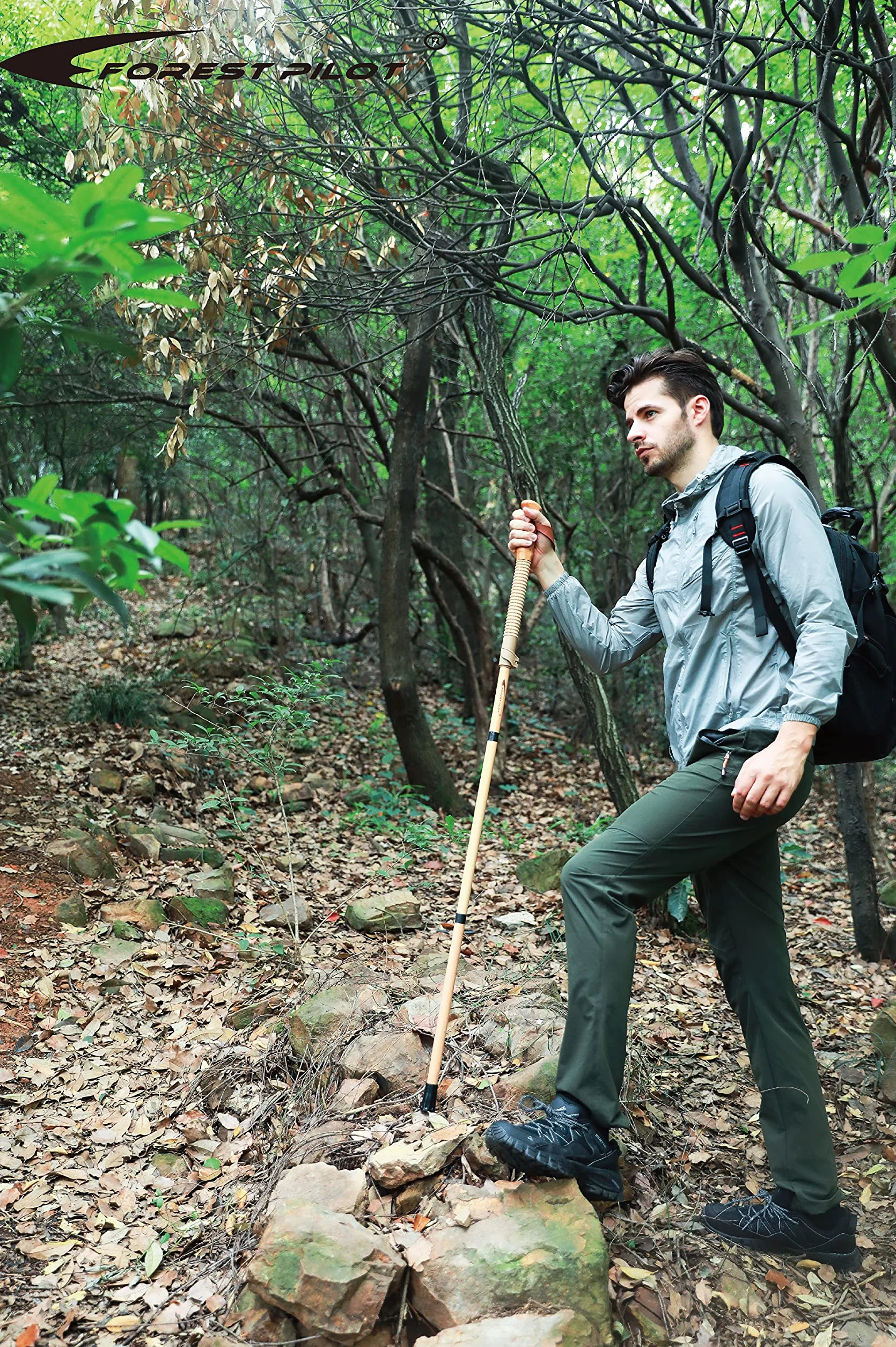 Bastoni da trekking FOREST PILOT regolabile legno di faggio