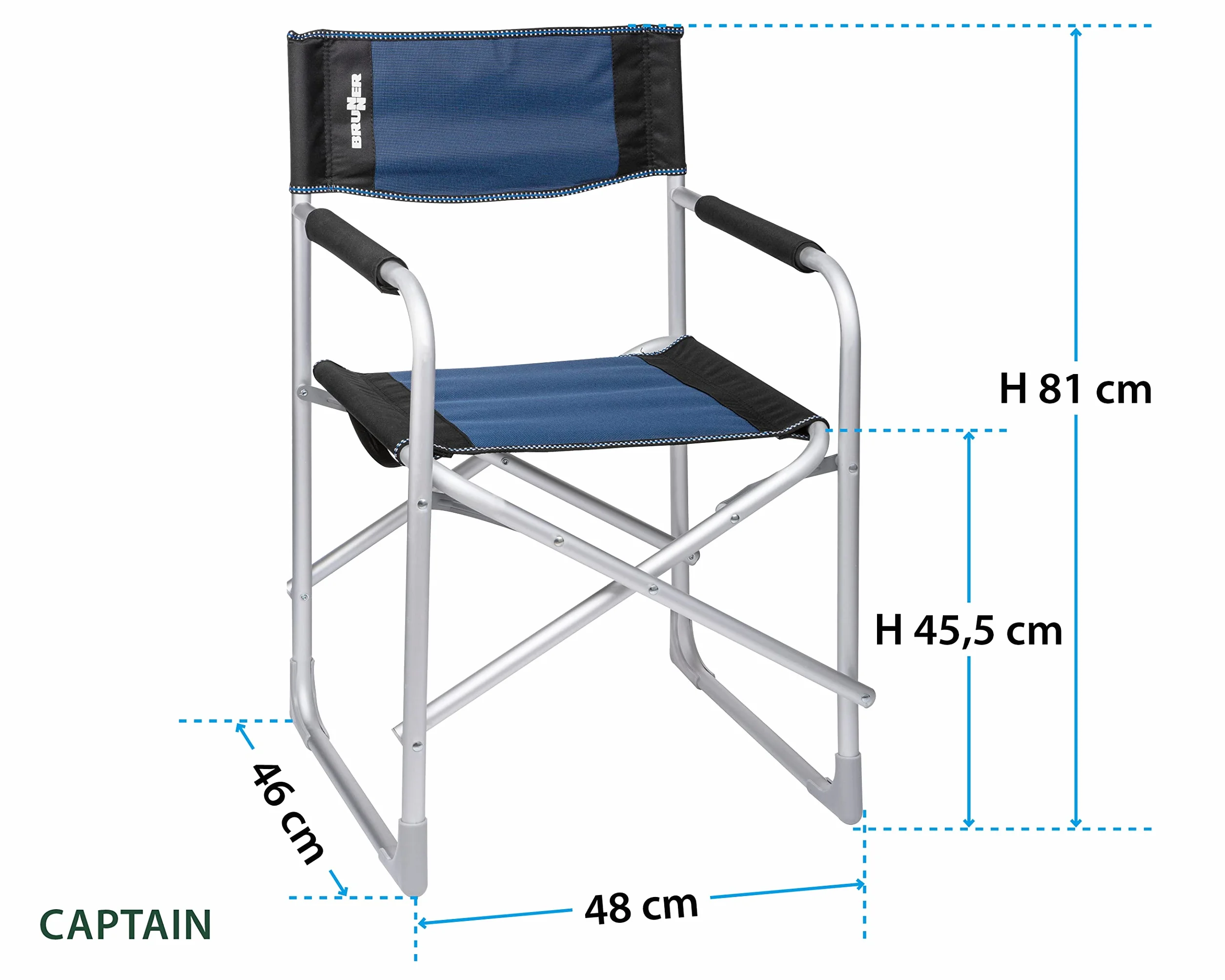 BRUNNER 0404184N.C05 Sedia Regista Captain, Nero/Blu
